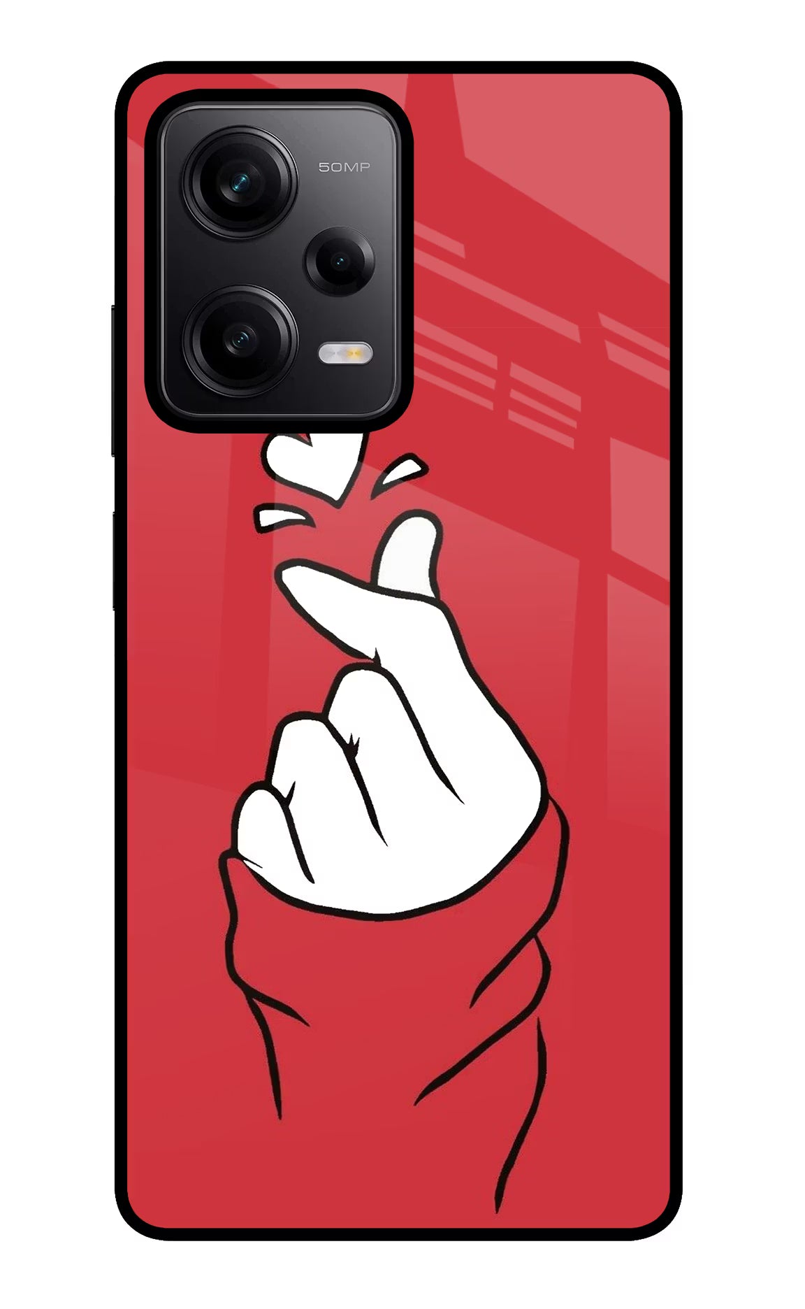 Korean Love Sign Redmi Note 12 Pro 5G Back Cover - Korean Love Sign Redmi Note 12 Pro 5G Glass Case Back Cover by Casekaro Korean Love Sign Redmi Note 12 Pro 5G Glass Case Back Cover by Casekaro