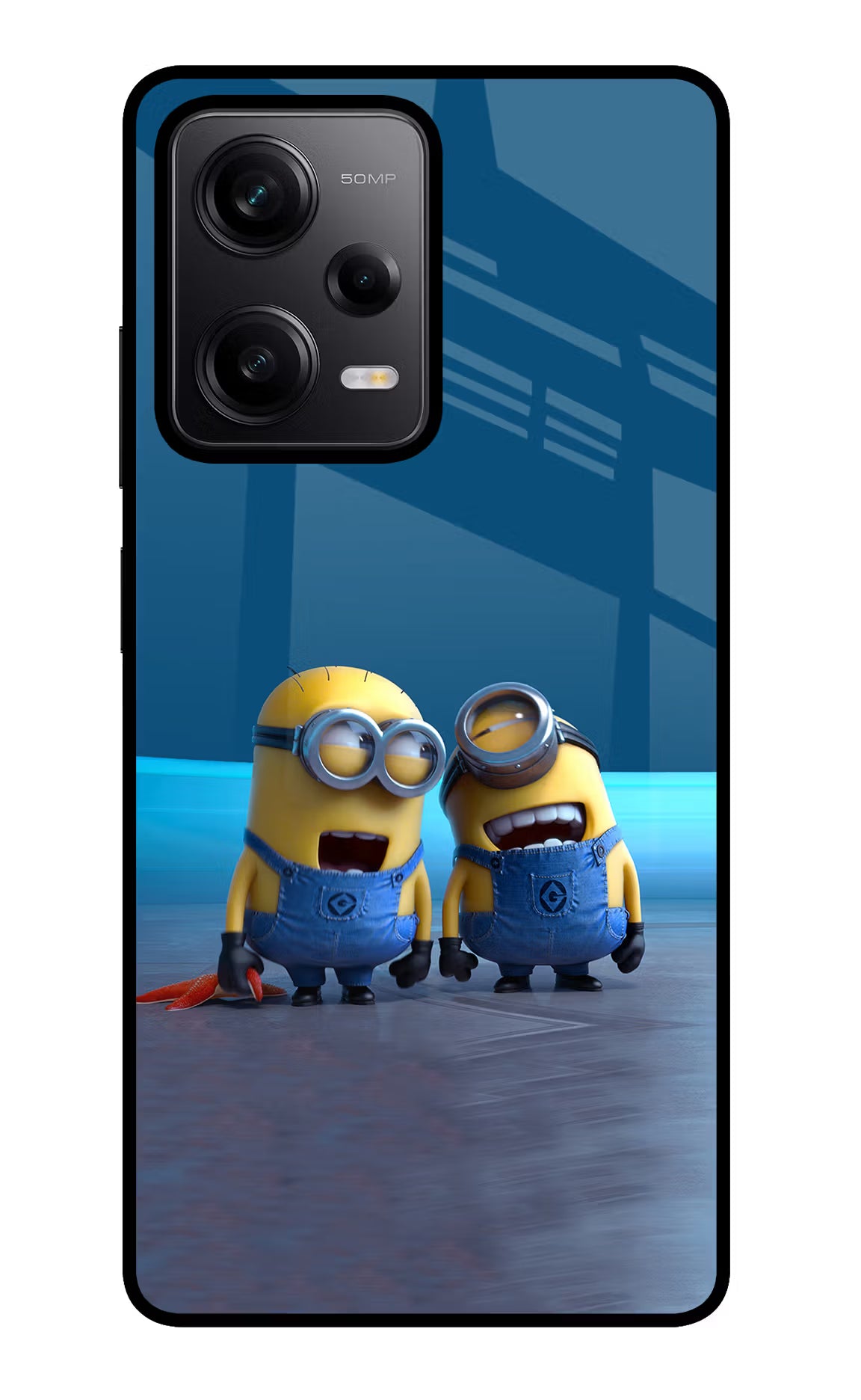 Minion Laughing Redmi Note 12 Pro 5G Back Cover - Minion Laughing Redmi Note 12 Pro 5G Glass Case Back Cover by Casekaro Minion Laughing Redmi Note 12 Pro 5G Glass Case Back Cover by Casekaro