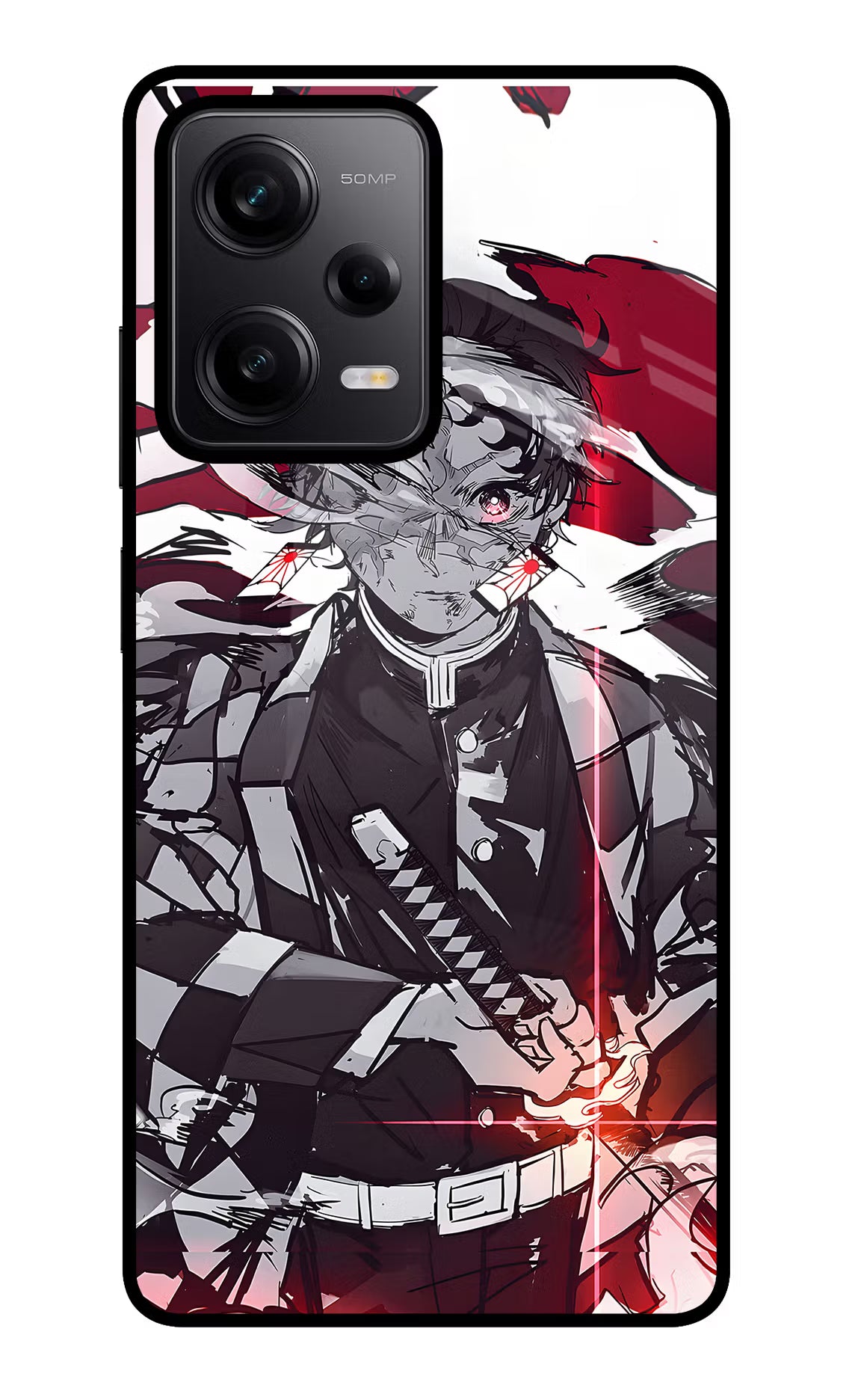 Demon Slayer Redmi Note 12 Pro 5G Back Cover - Demon Slayer Redmi Note 12 Pro 5G Glass Case Back Cover by Casekaro Demon Slayer Redmi Note 12 Pro 5G Glass Case Back Cover by Casekaro
