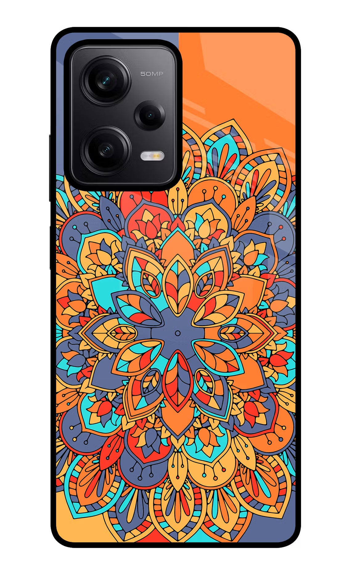 Color Mandala Redmi Note 12 Pro 5G Back Cover - Color Mandala Redmi Note 12 Pro 5G Glass Case Back Cover by Casekaro Color Mandala Redmi Note 12 Pro 5G Glass Case Back Cover by Casekaro