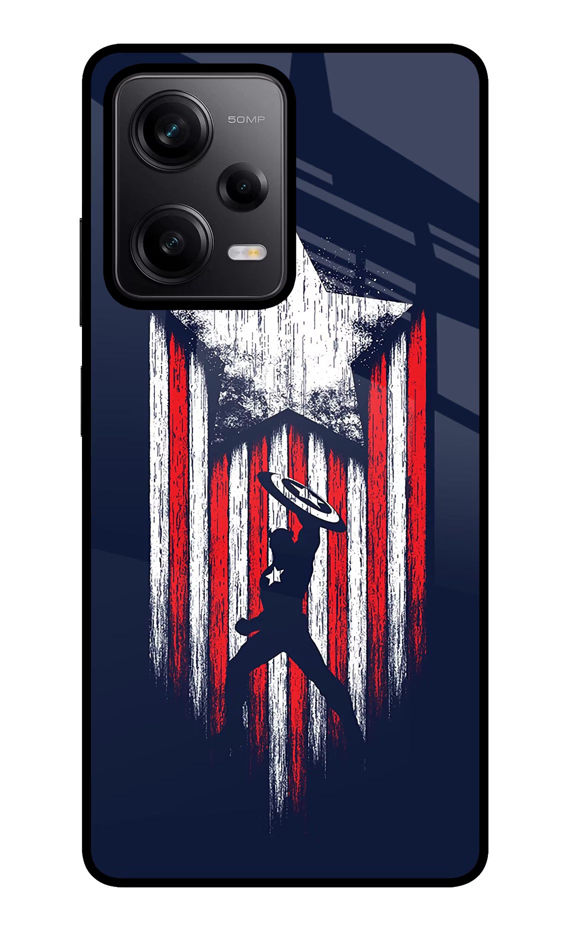 Captain America Marvel Art Redmi Note 12 Pro 5G Back Cover - Captain America Marvel Art Redmi Note 12 Pro 5G Glass Case Back Cover by Casekaro Captain America Marvel Art Redmi Note 12 Pro 5G Glass Case Back Cover by Casekaro