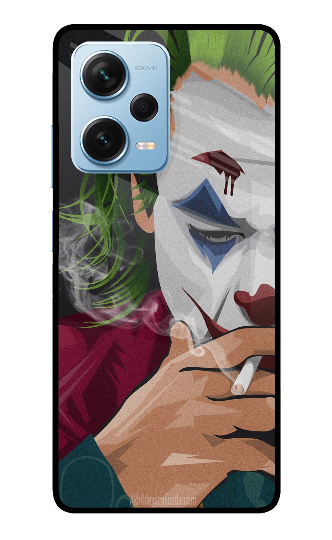 Joker Smoking Redmi Note 12 Pro+ 5G Glass Case - Joker Smoking Redmi Note 12 Pro+ 5G Glass Case Joker Smoking Redmi Note 12 Pro+ 5G Glass Case