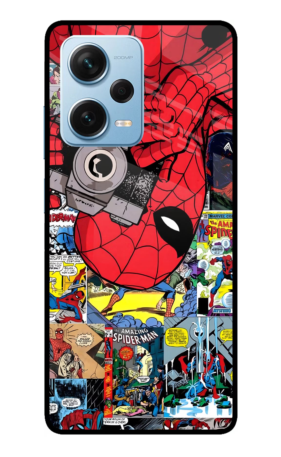 Spider Man Redmi Note 12 Pro+ 5G Glass Case - Spider Man Redmi Note 12 Pro+ 5G Glass Case Spider Man Redmi Note 12 Pro+ 5G Glass Case