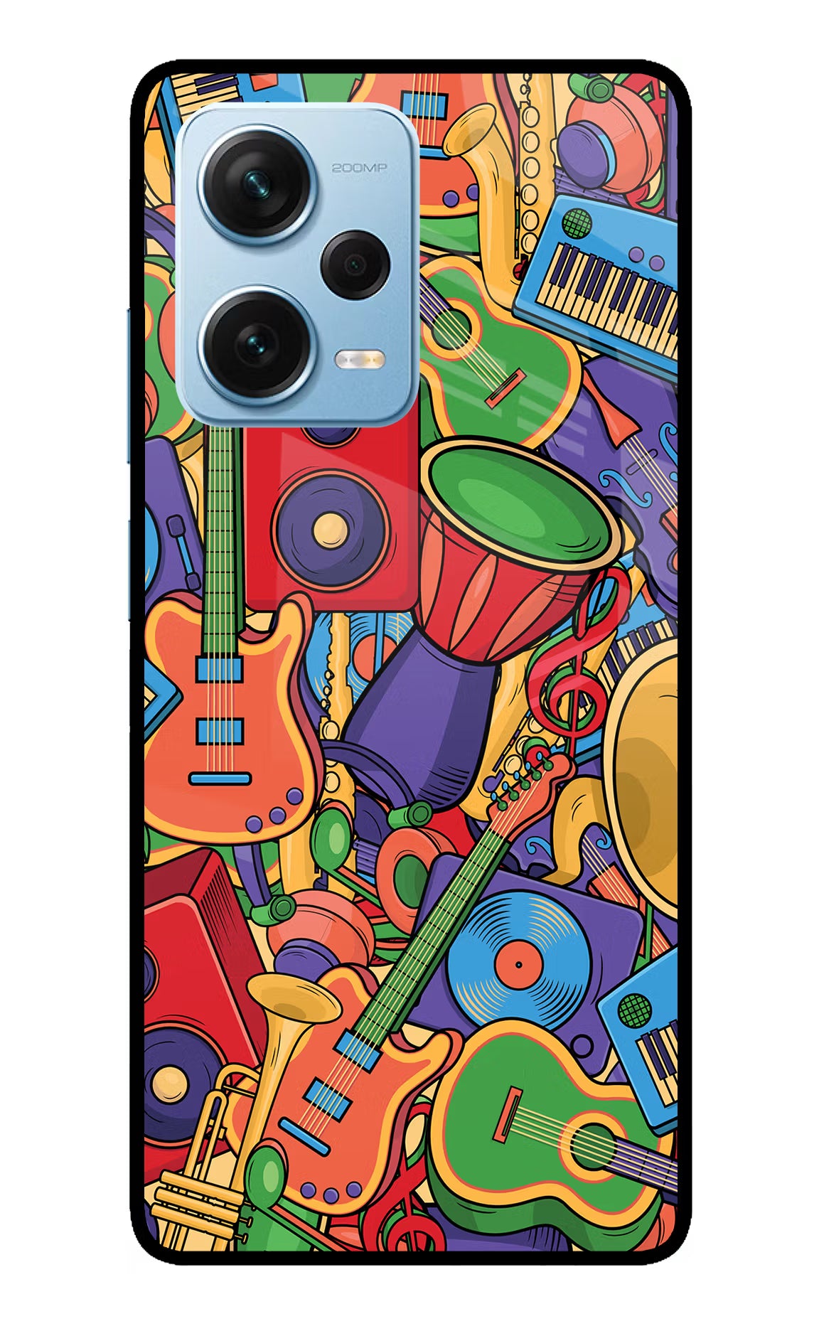 Music Instrument Doodle Redmi Note 12 Pro+ 5G Glass Case - Music Instrument Doodle Redmi Note 12 Pro+ 5G Glass Case Music Instrument Doodle Redmi Note 12 Pro+ 5G Glass Case
