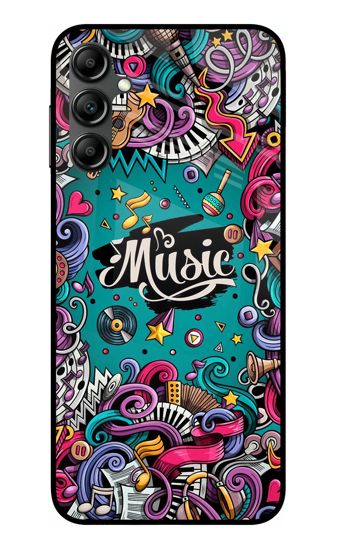 Music Graffiti Samsung A14 5G Glass Case - Music Graffiti Samsung A14 5G Glass Case Music Graffiti Samsung A14 5G Glass Case