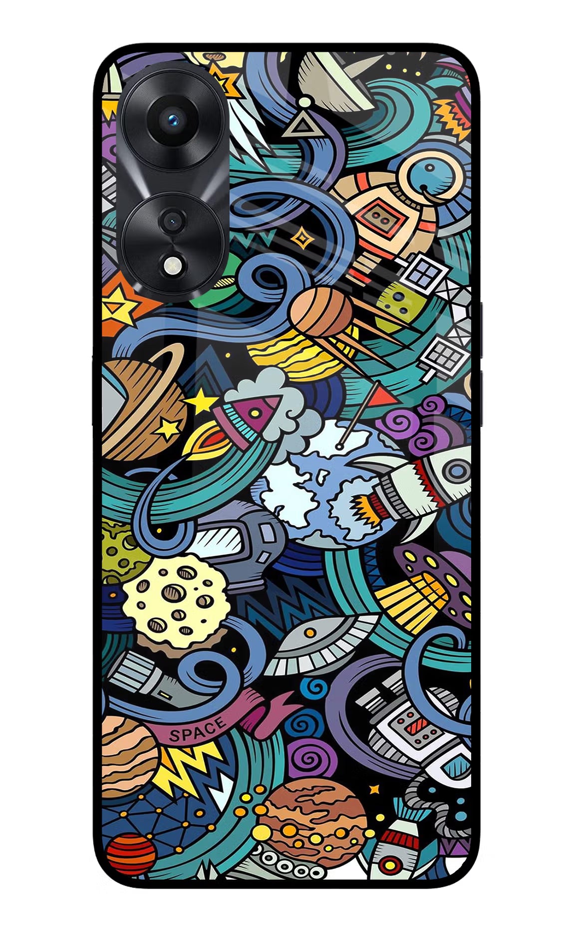 Space Abstract Oppo A78 5G Glass Case - Space Abstract Oppo A78 5G Glass Case Space Abstract Oppo A78 5G Glass Case