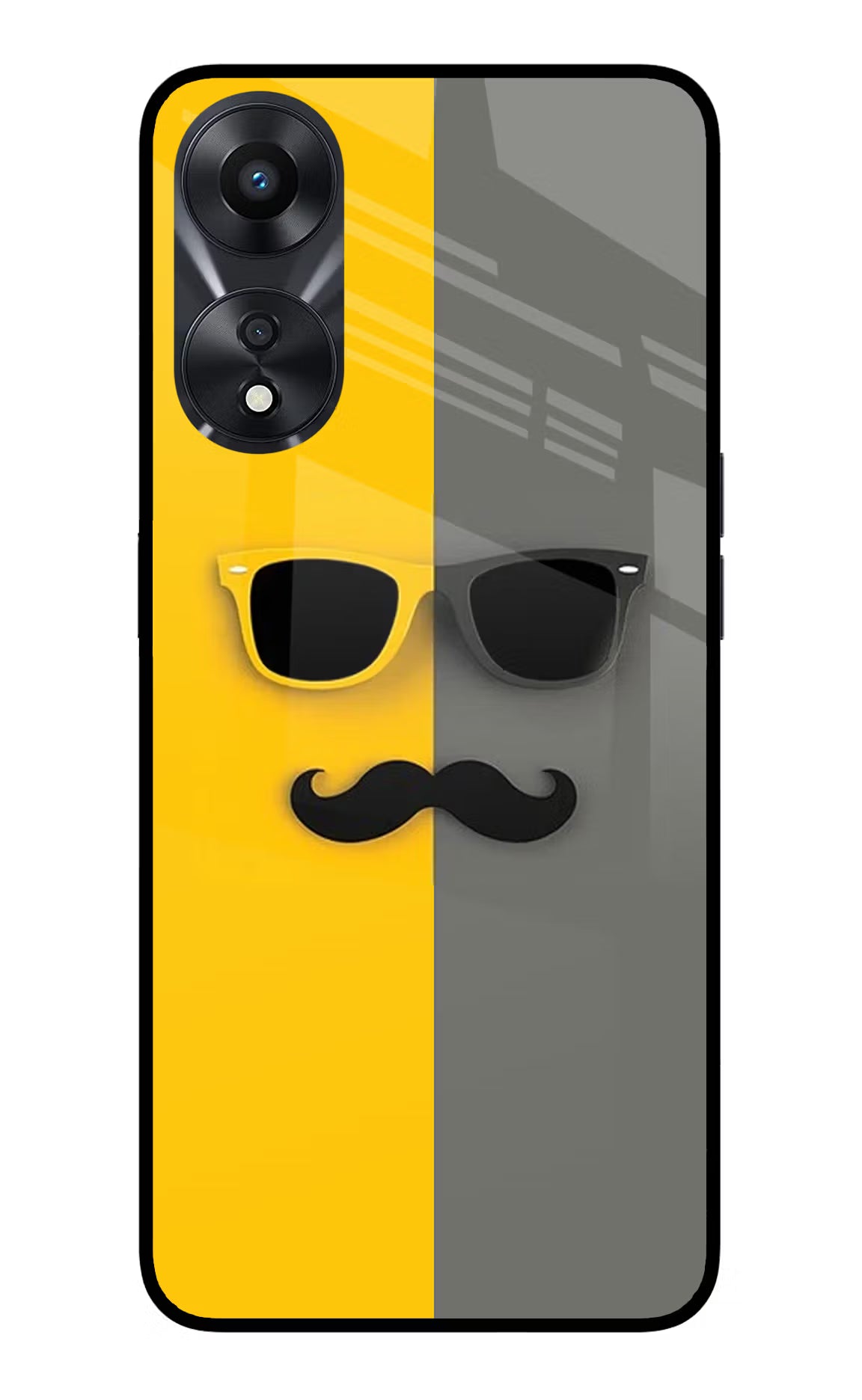 Sunglasses with Mustache Oppo A78 5G Glass Case - Sunglasses with Mustache Oppo A78 5G Glass Case Sunglasses with Mustache Oppo A78 5G Glass Case