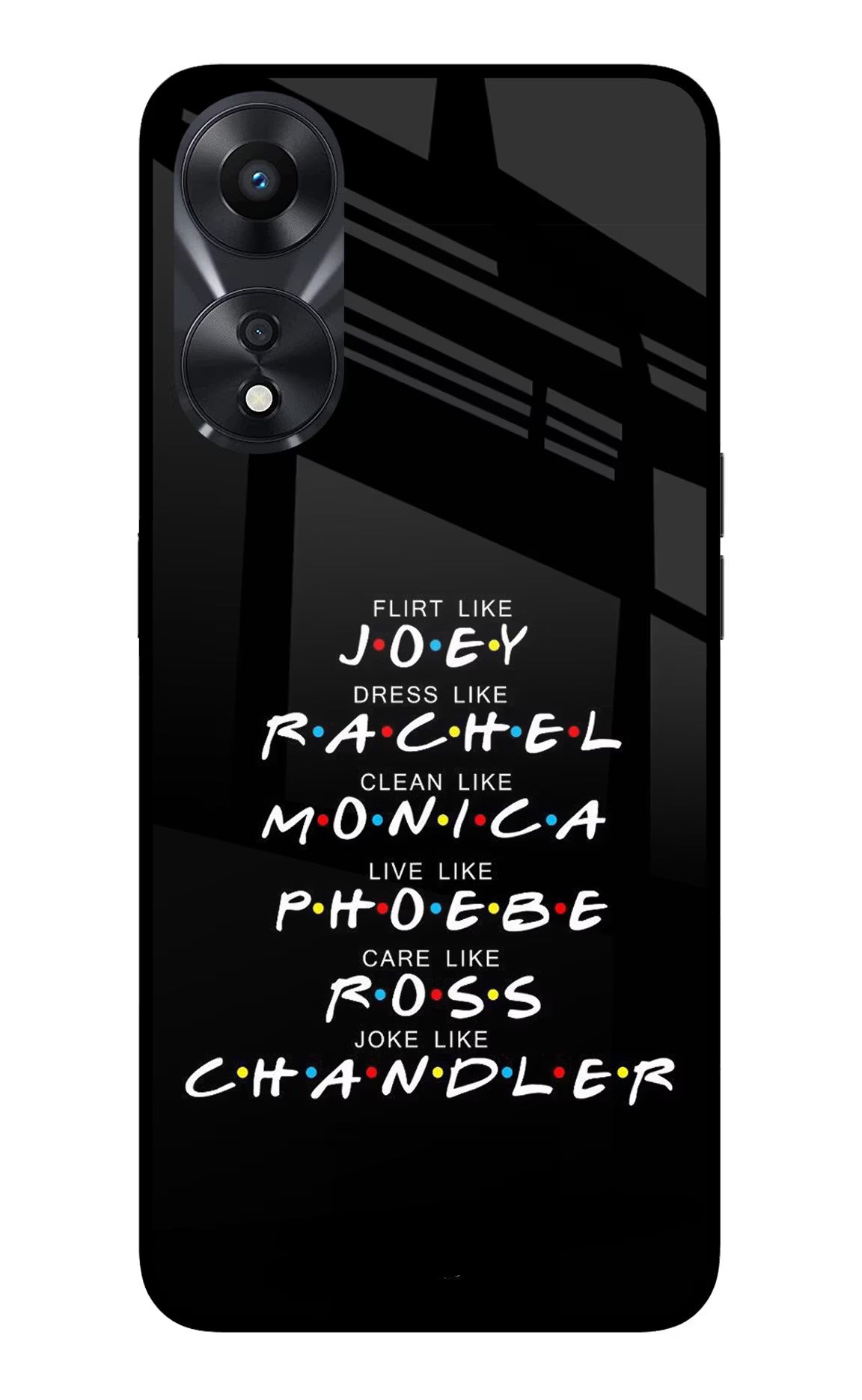 FRIENDS Character Oppo A78 5G Glass Case - FRIENDS Character Oppo A78 5G Glass Case FRIENDS Character Oppo A78 5G Glass Case