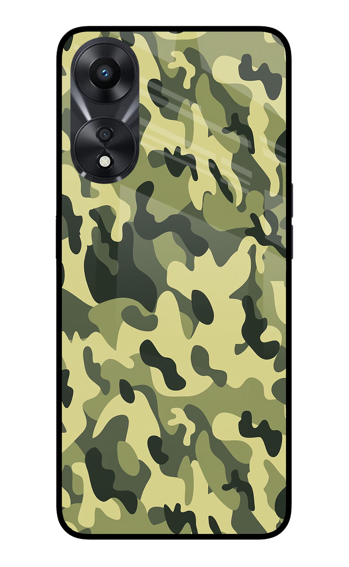 Camouflage Oppo A78 5G Glass Case - Camouflage Oppo A78 5G Glass Case Camouflage Oppo A78 5G Glass Case