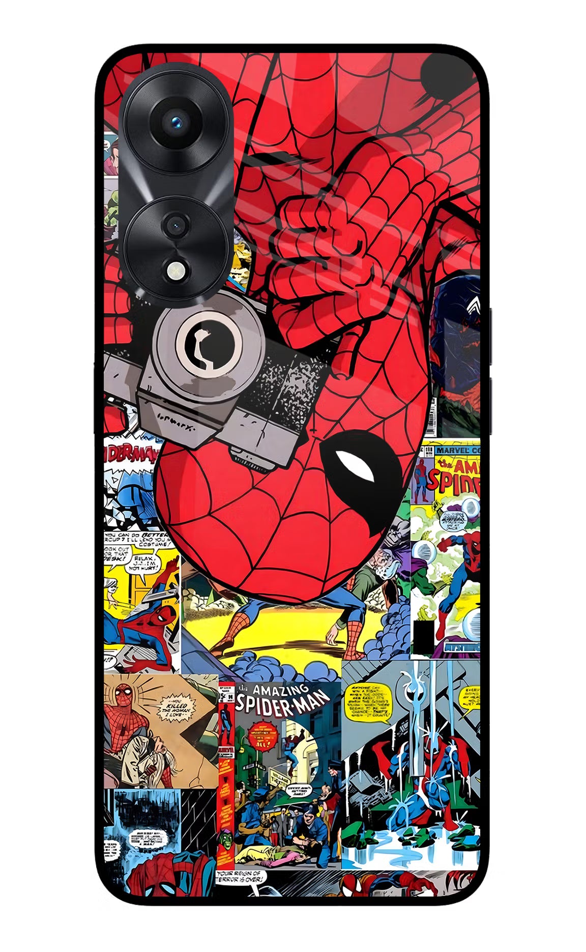 Spider Man Oppo A78 5G Glass Case - Spider Man Oppo A78 5G Glass Case Spider Man Oppo A78 5G Glass Case