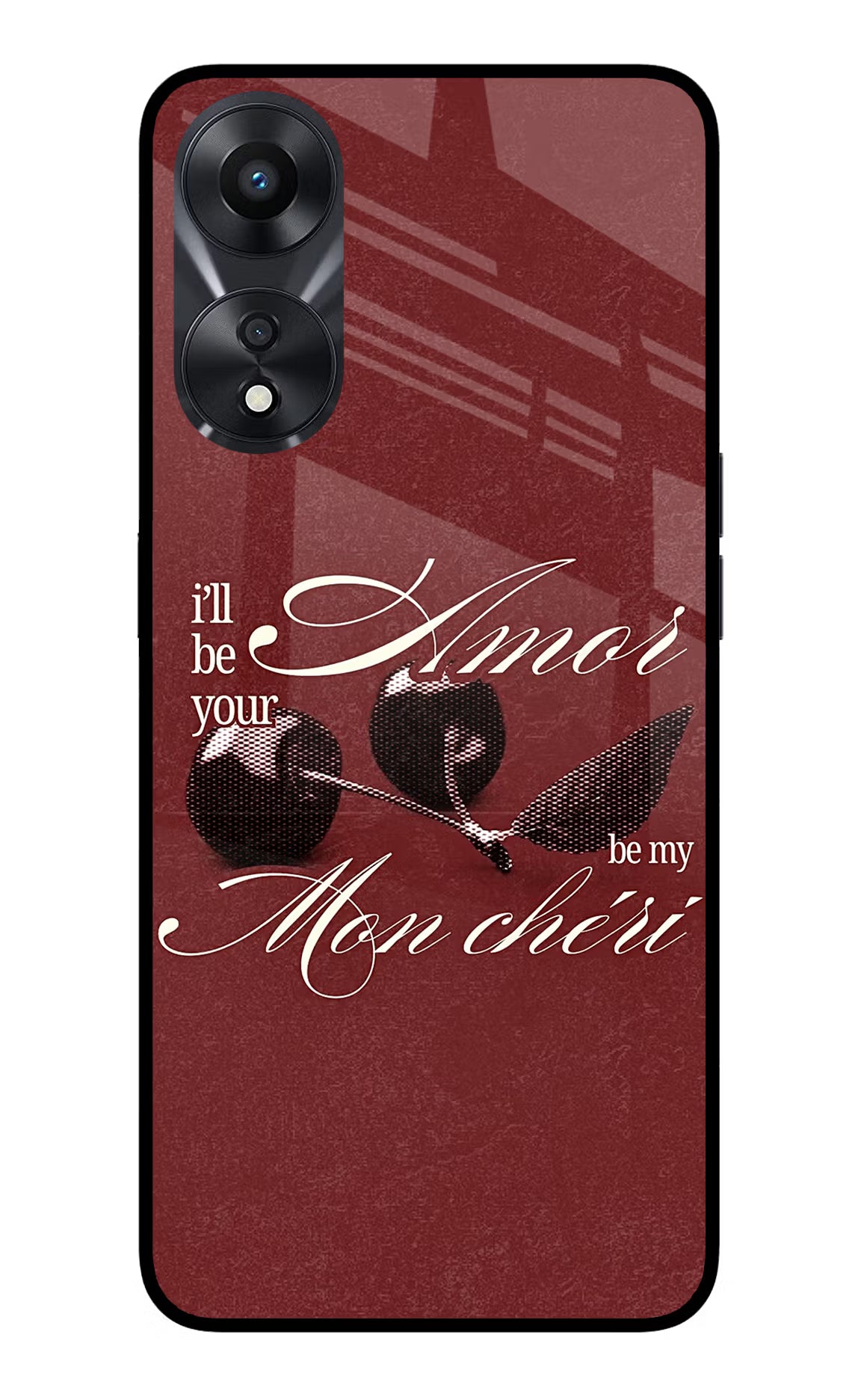 Velvet Cherry Oppo A78 5G Glass Case - Velvet Cherry Oppo A78 5G Glass Case Velvet Cherry Oppo A78 5G Glass Case