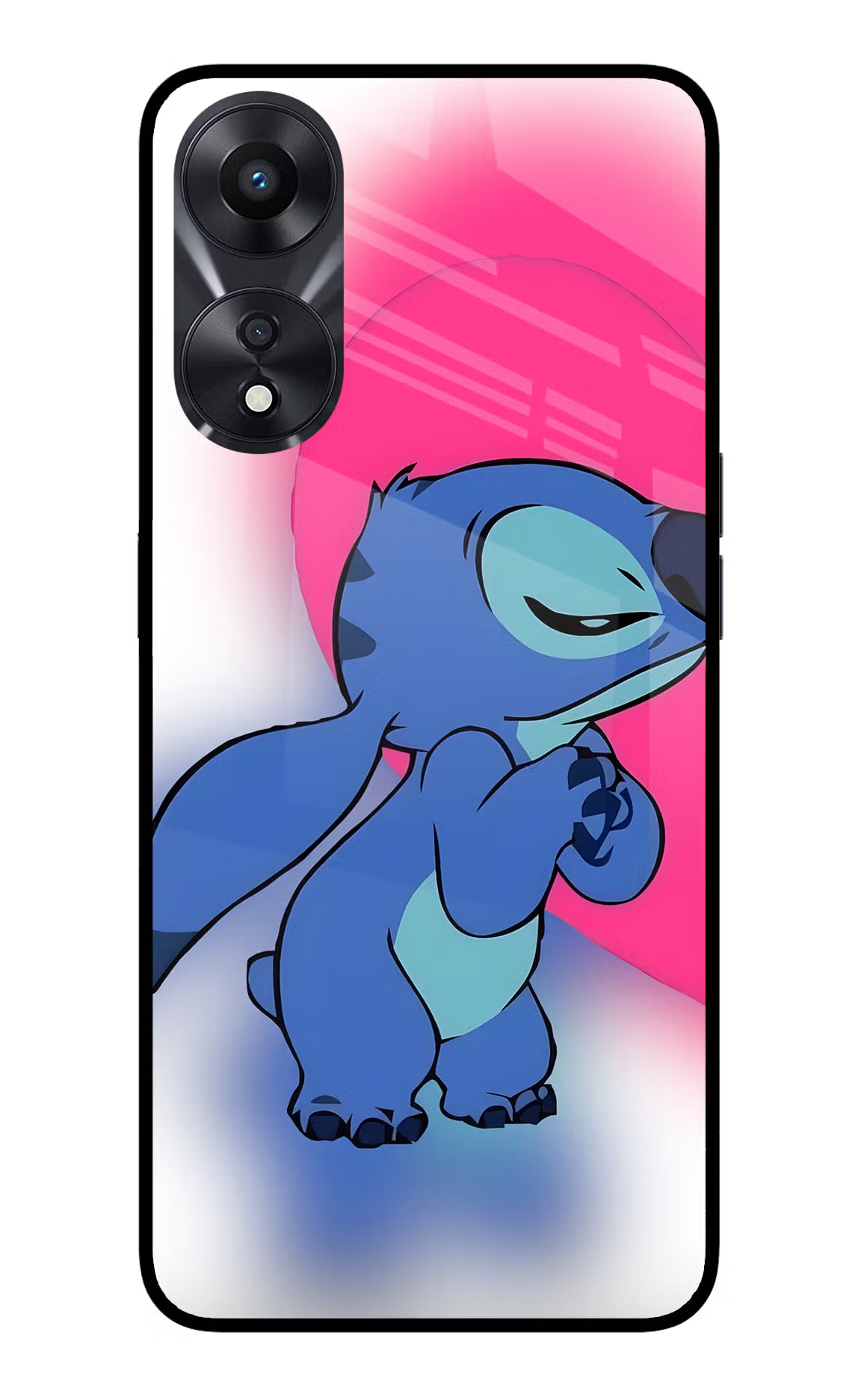 Stitch Hug Oppo A78 5G Glass Case - Stitch Hug Oppo A78 5G Glass Case Stitch Hug Oppo A78 5G Glass Case
