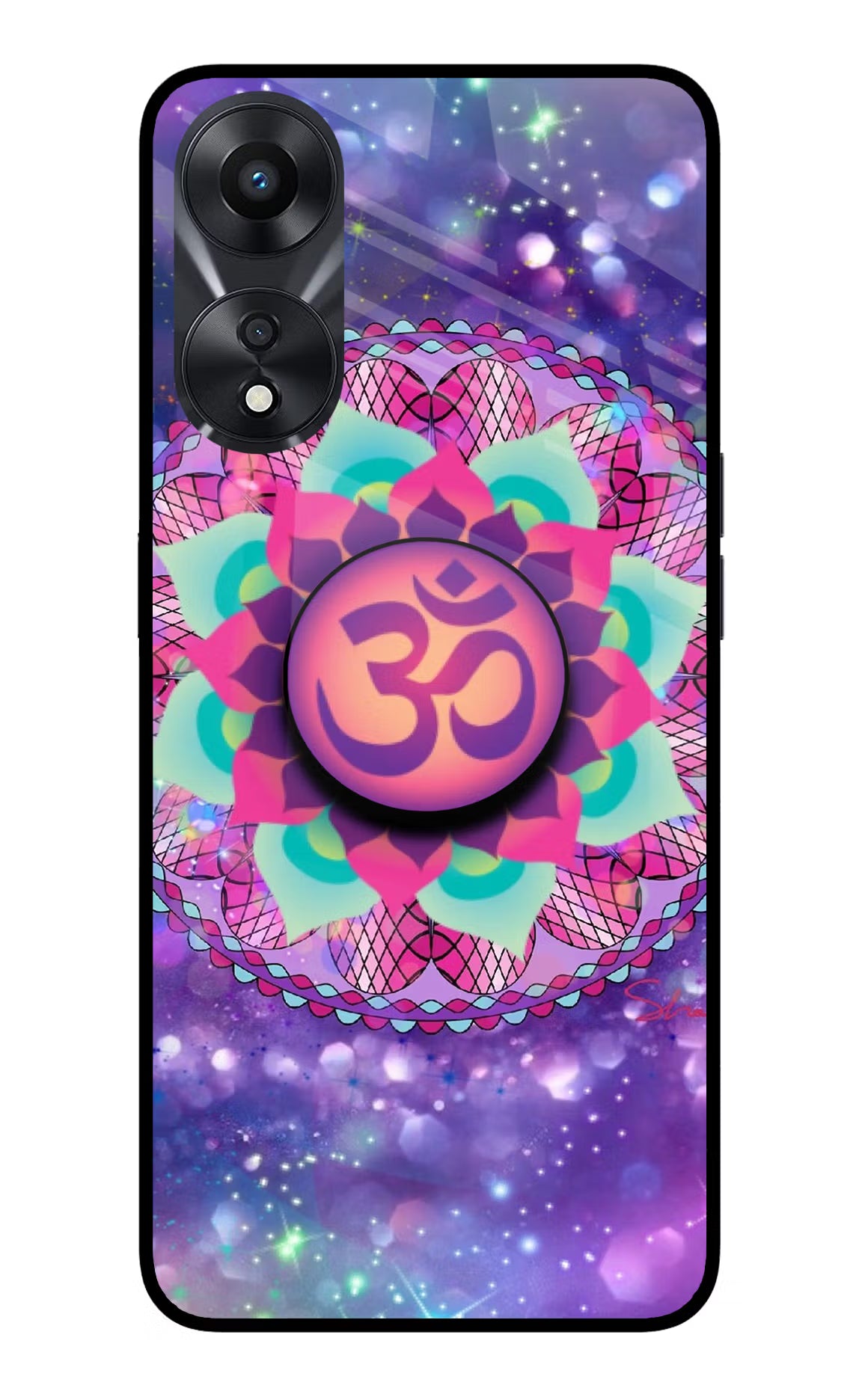 Om Purple Oppo A78 5G Glass Case - Om Purple Oppo A78 5G Glass Case Om Purple Oppo A78 5G Glass Case