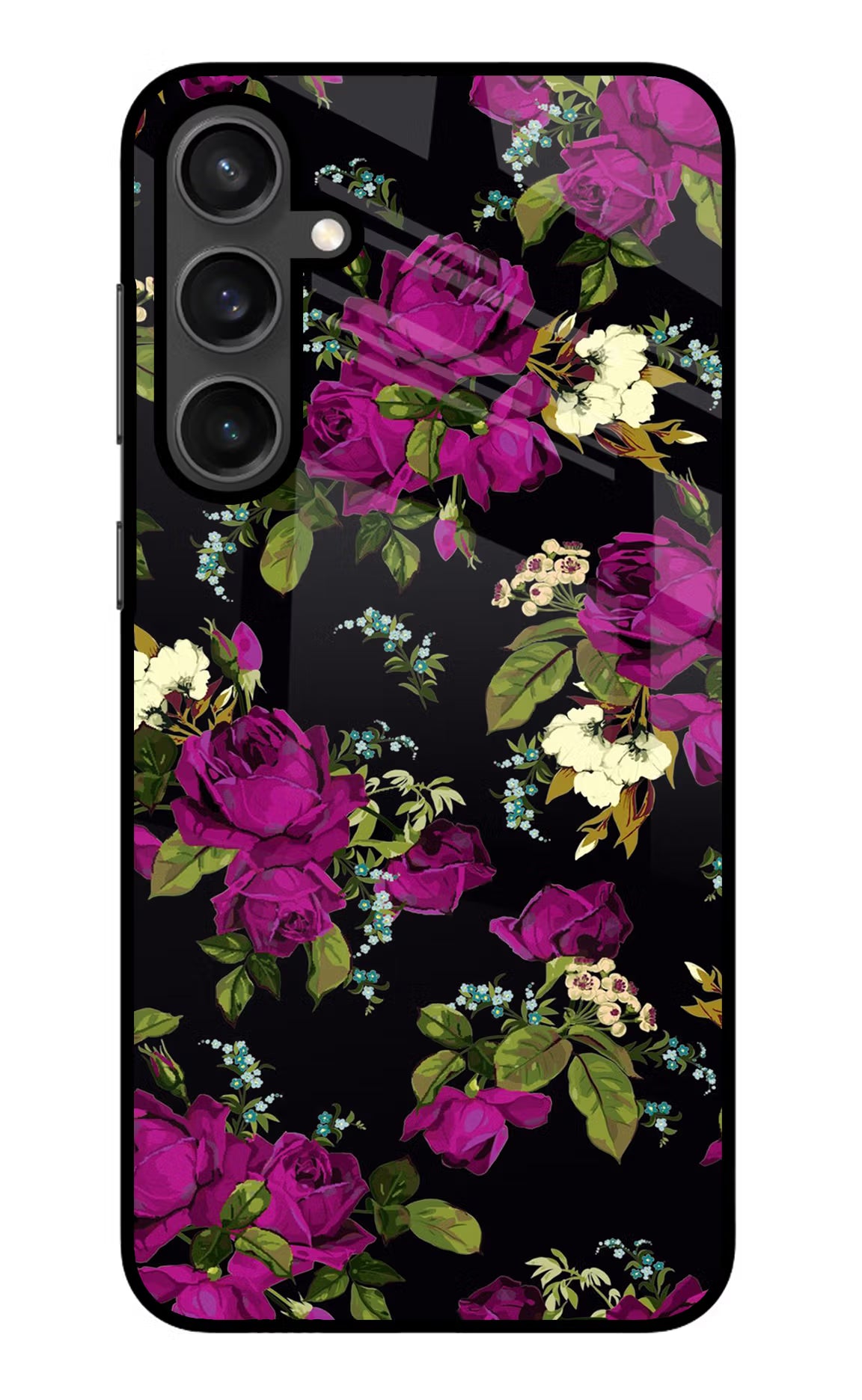Flowers Samsung S23 Glass Case - Flowers Samsung S23 Glass Case Flowers Samsung S23 Glass Case