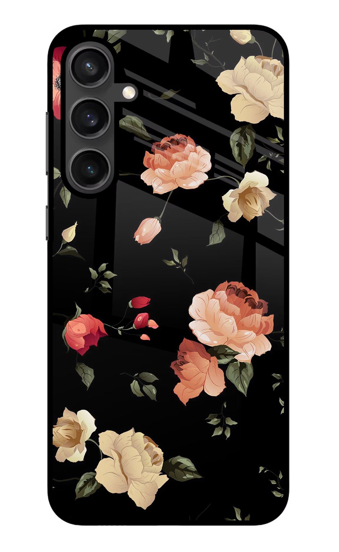 Flowers Samsung S23 Glass Case - Flowers Samsung S23 Glass Case Flowers Samsung S23 Glass Case