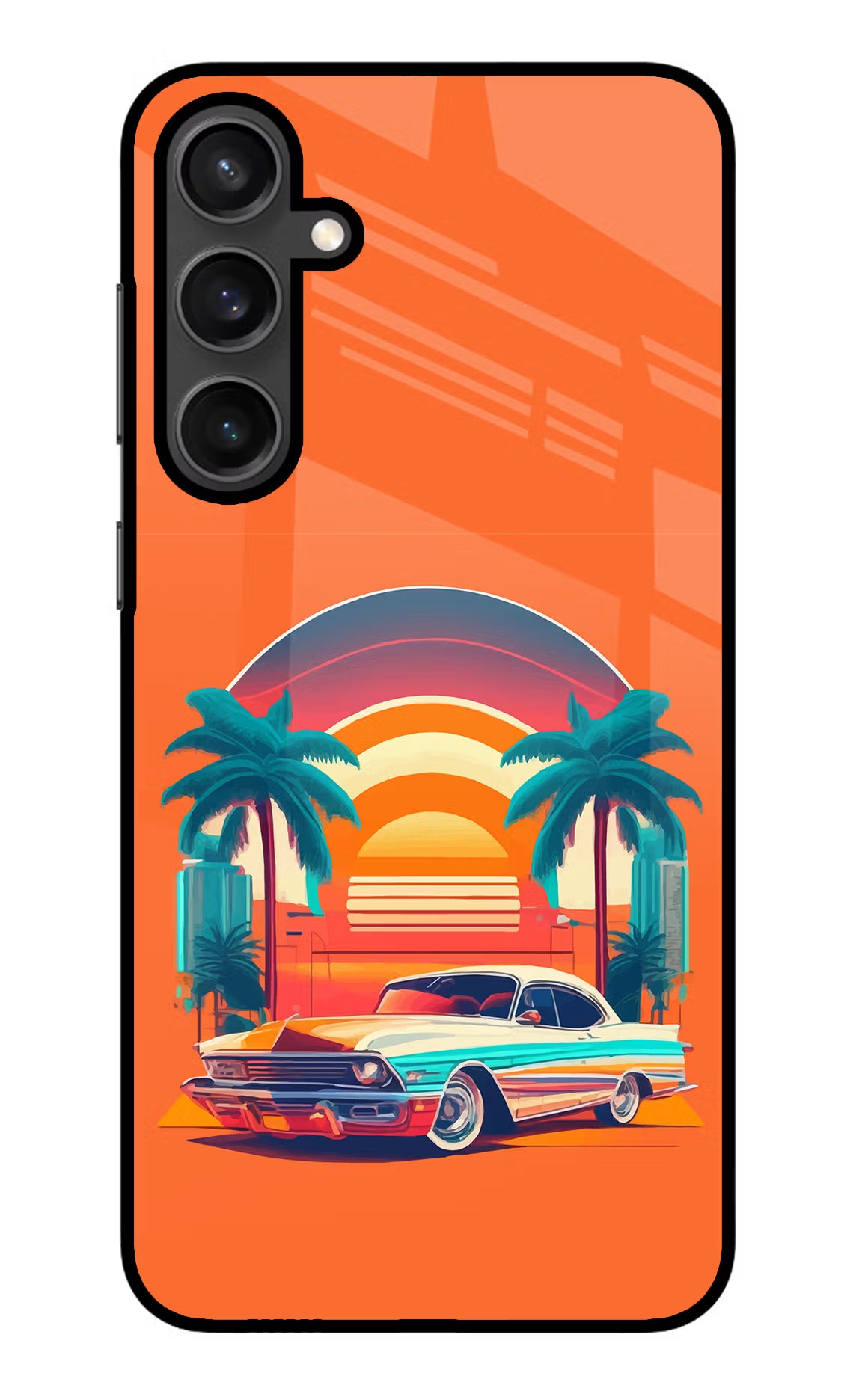 Palm Drive 80s Samsung S23 Glass Case - Palm Drive 80s Samsung S23 Glass Case Palm Drive 80s Samsung S23 Glass Case