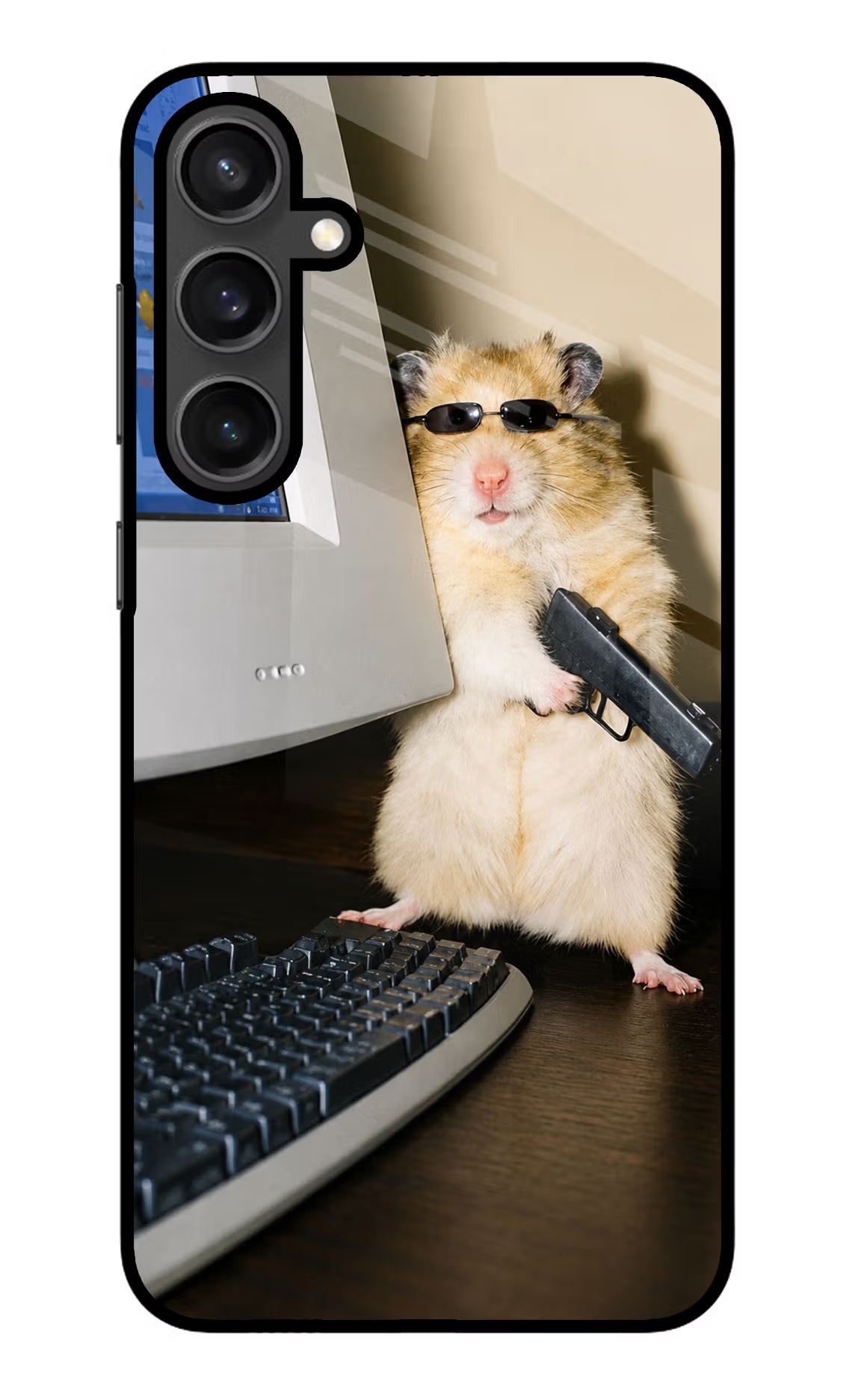 Hacker Hamster Samsung S23 Glass Case - Hacker Hamster Samsung S23 Glass Case Hacker Hamster Samsung S23 Glass Case