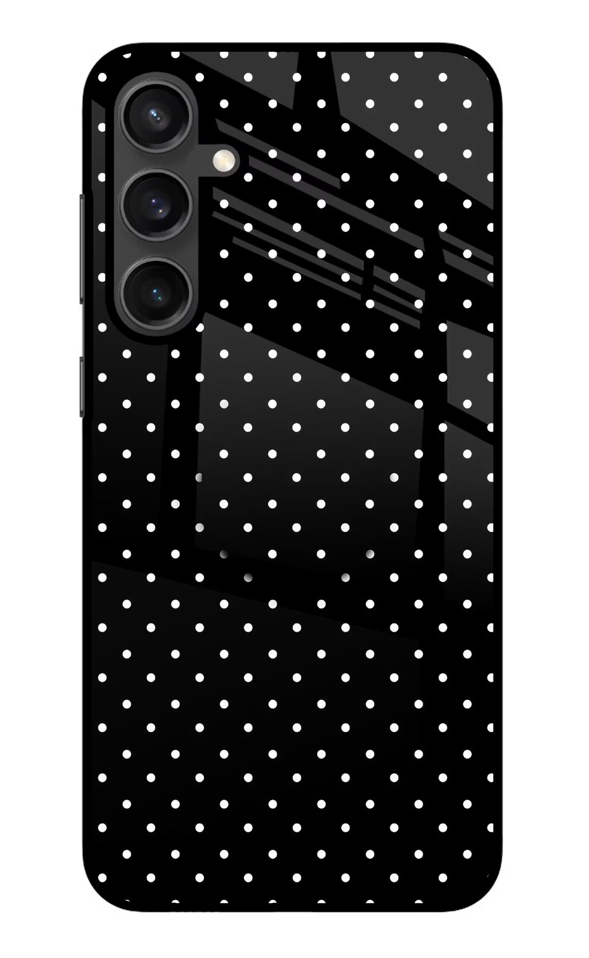White Dots Samsung S23 Glass Case - White Dots Samsung S23 Glass Case White Dots Samsung S23 Glass Case