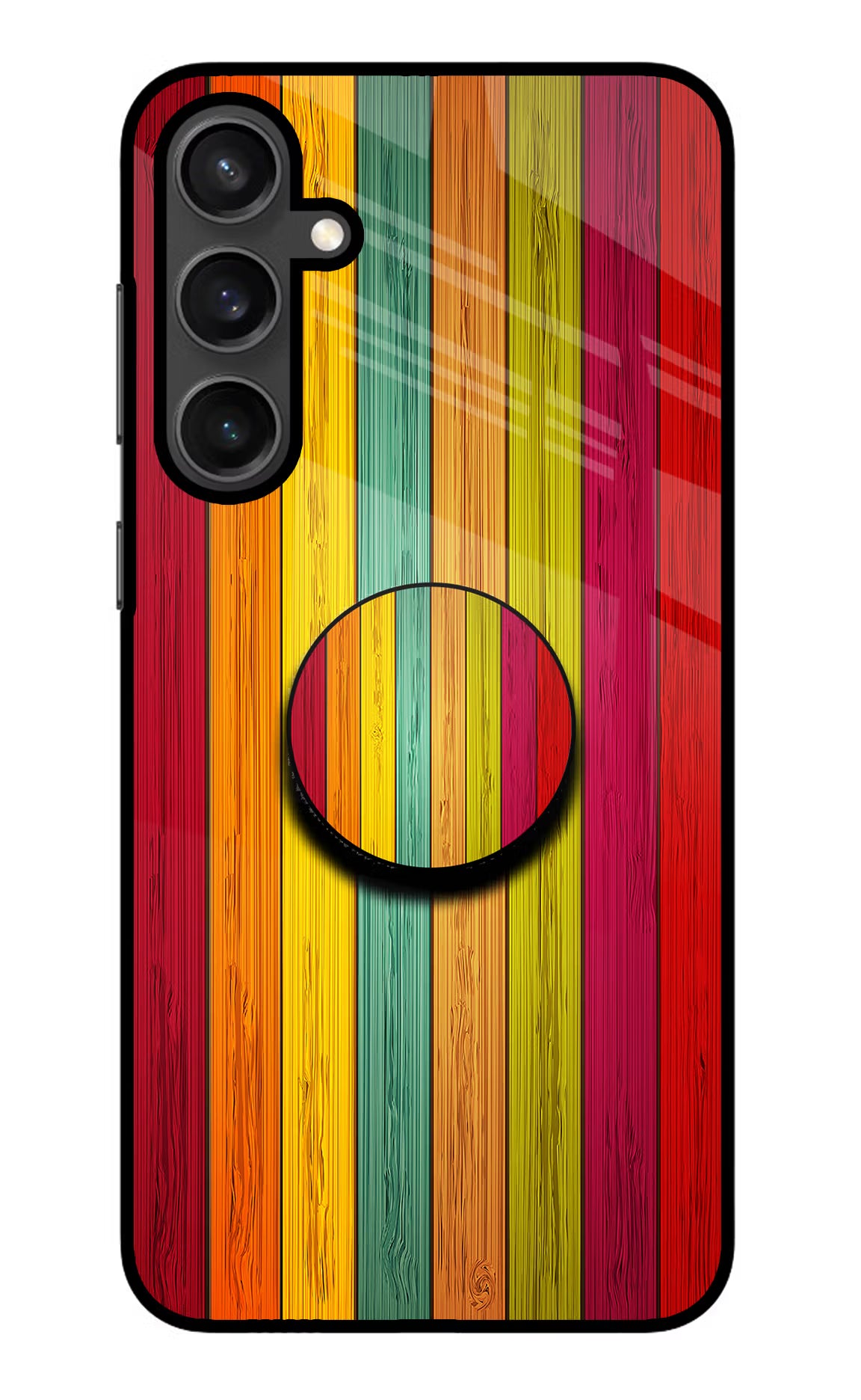 Multicolor Wooden Samsung S23 Glass Case - Multicolor Wooden Samsung S23 Glass Case Multicolor Wooden Samsung S23 Glass Case