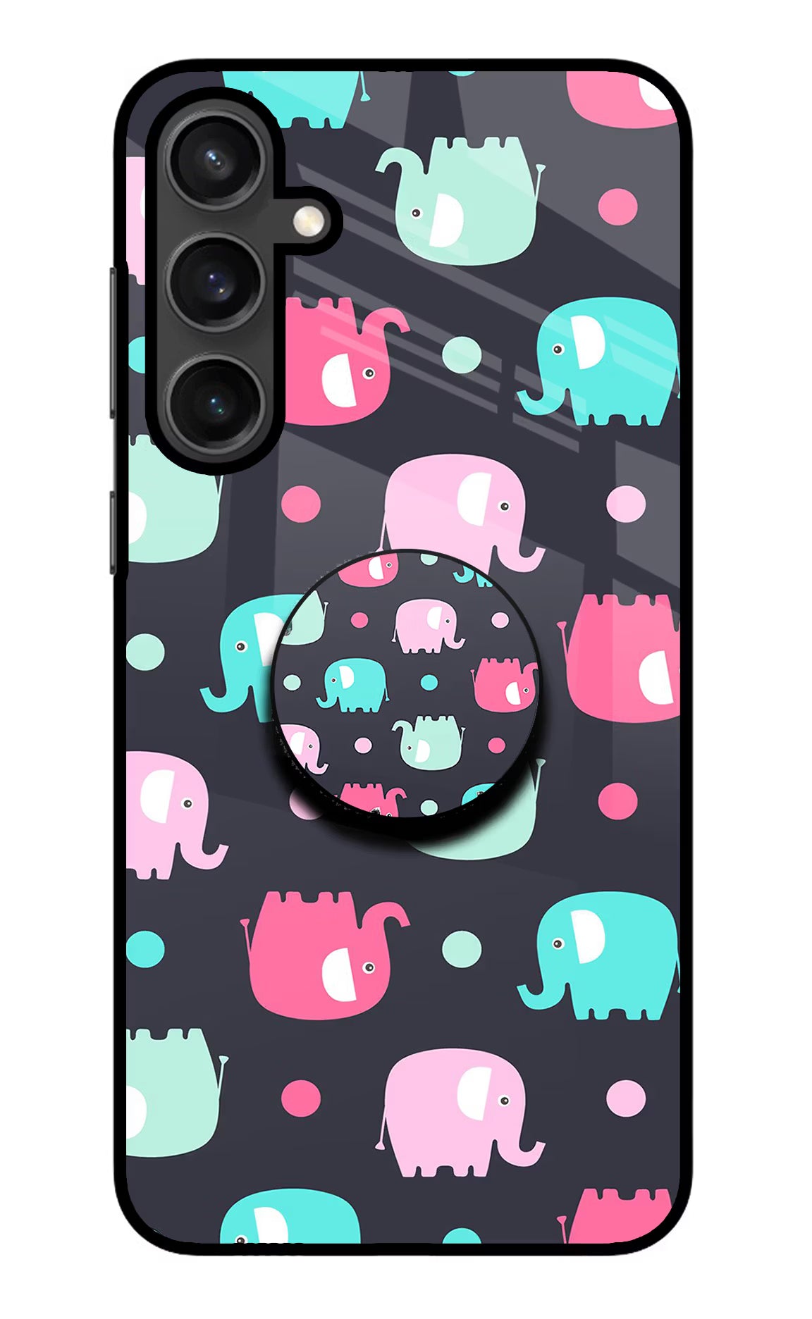 Baby Elephants Samsung S23 Glass Case - Baby Elephants Samsung S23 Glass Case Baby Elephants Samsung S23 Glass Case