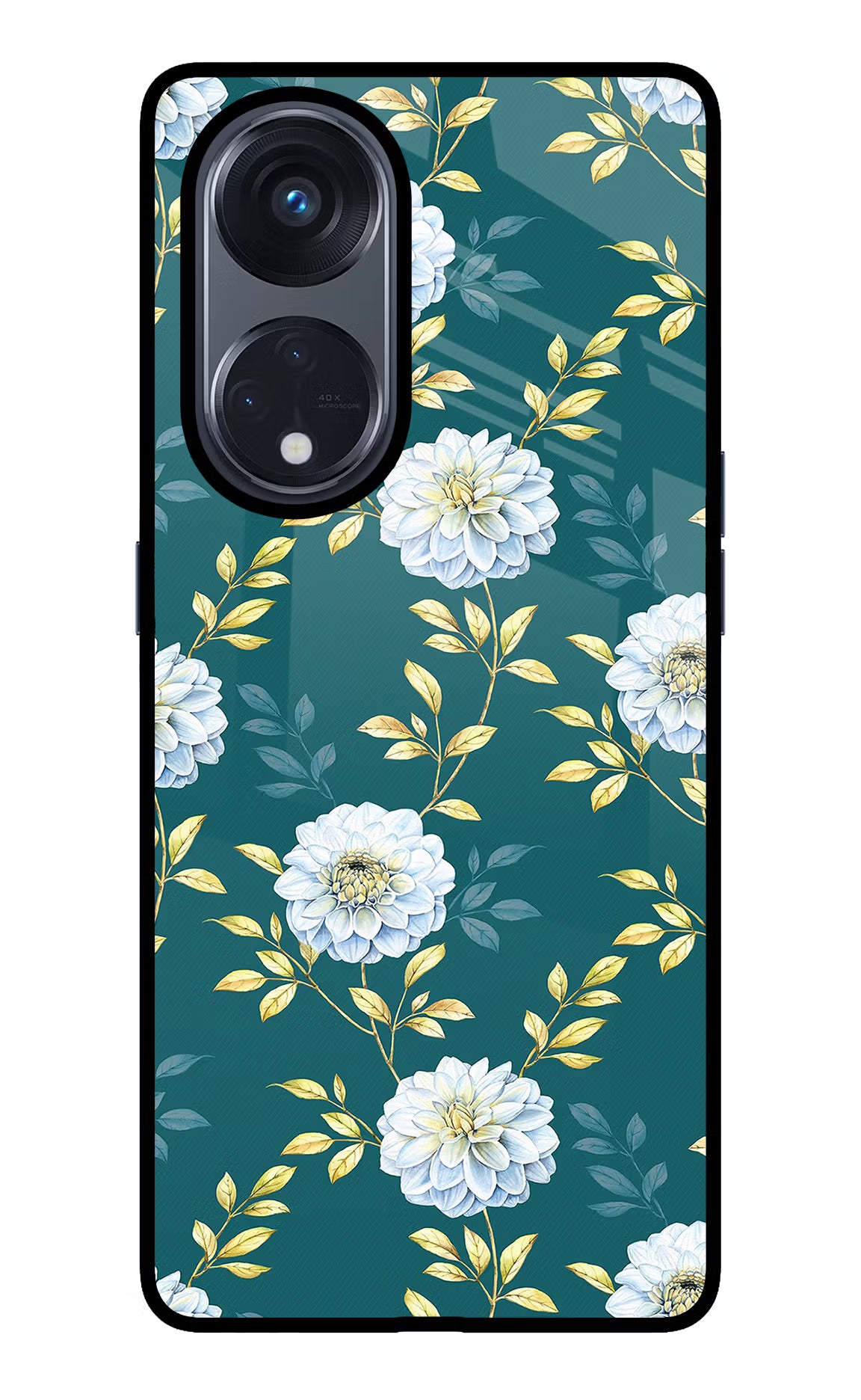 Flowers Oppo Reno8 T 5G Glass Case - Flowers Oppo Reno8 T 5G Glass Case Flowers Oppo Reno8 T 5G Glass Case