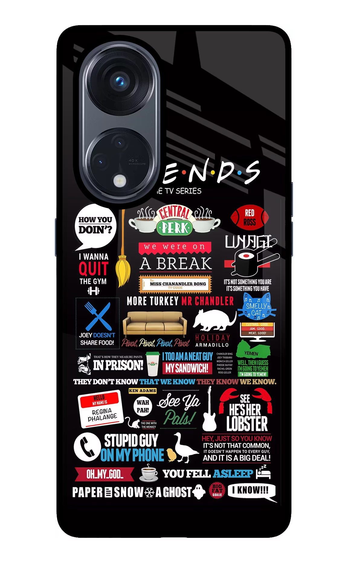 FRIENDS Oppo Reno8 T 5G Glass Case - FRIENDS Oppo Reno8 T 5G Glass Case FRIENDS Oppo Reno8 T 5G Glass Case