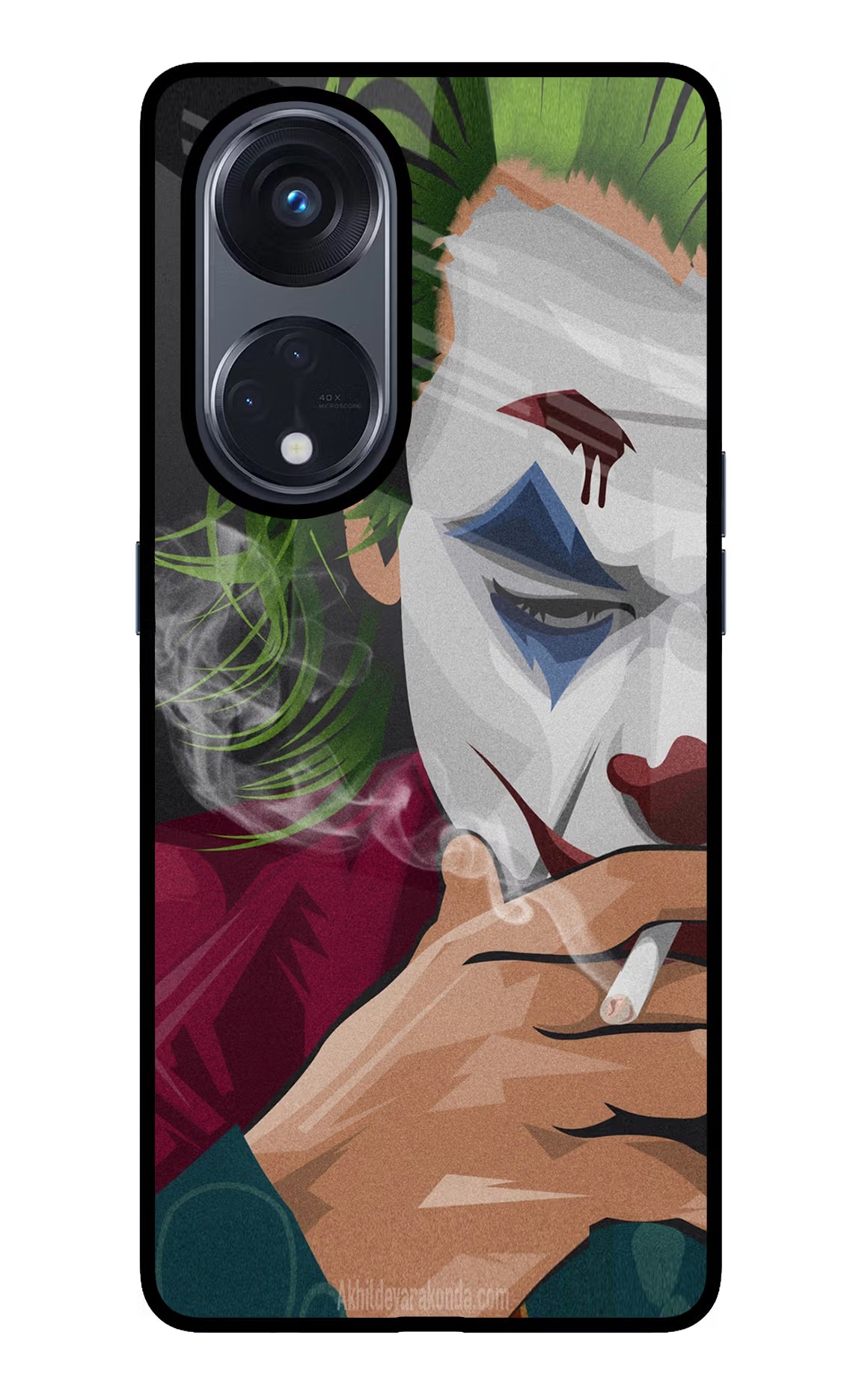 Joker Smoking Oppo Reno8 T 5G Glass Case - Joker Smoking Oppo Reno8 T 5G Glass Case Joker Smoking Oppo Reno8 T 5G Glass Case
