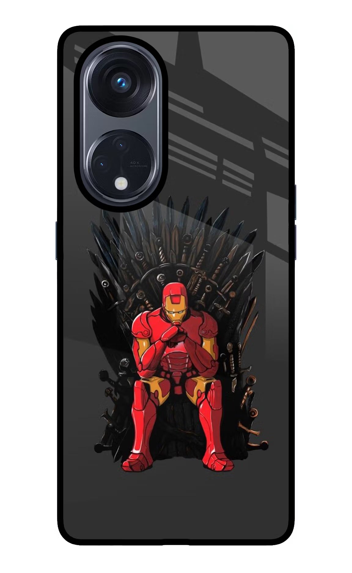 Ironman Throne Oppo Reno8 T 5G Glass Case - Ironman Throne Oppo Reno8 T 5G Glass Case Ironman Throne Oppo Reno8 T 5G Glass Case