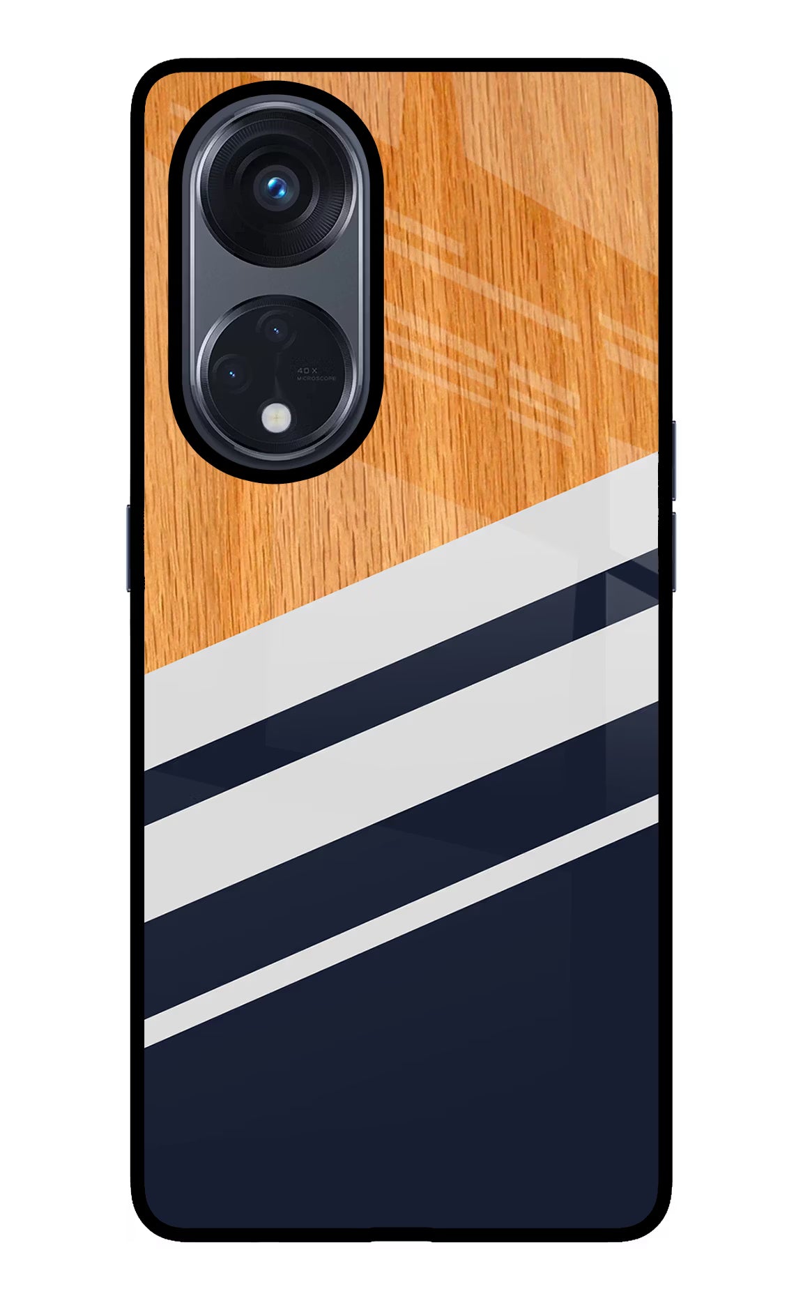 Blue and white wooden Oppo Reno8 T 5G Glass Case - Blue and white wooden Oppo Reno8 T 5G Glass Case Blue and white wooden Oppo Reno8 T 5G Glass Case