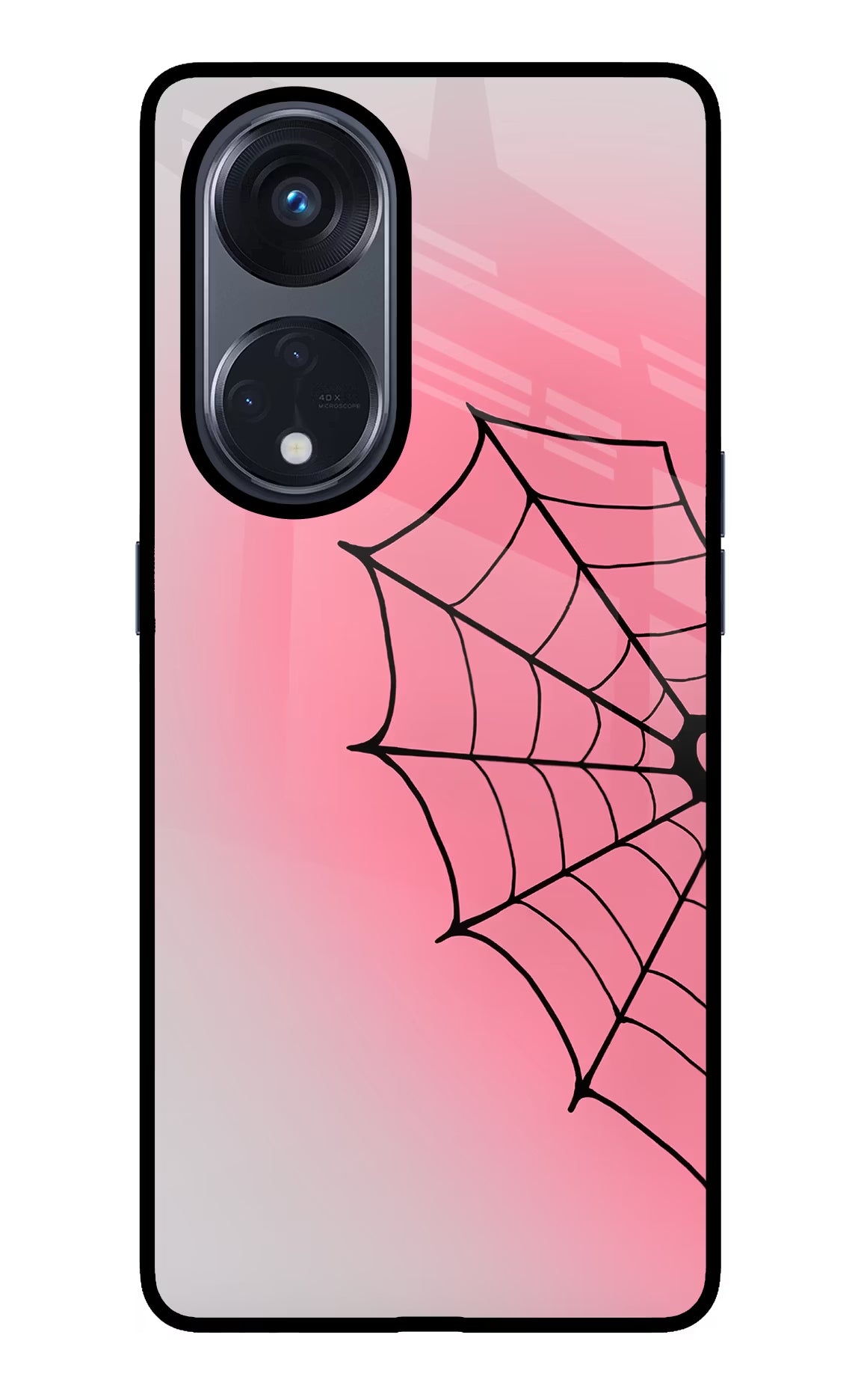 Pink Web Oppo Reno8 T 5G Glass Case - Pink Web Oppo Reno8 T 5G Glass Case Pink Web Oppo Reno8 T 5G Glass Case