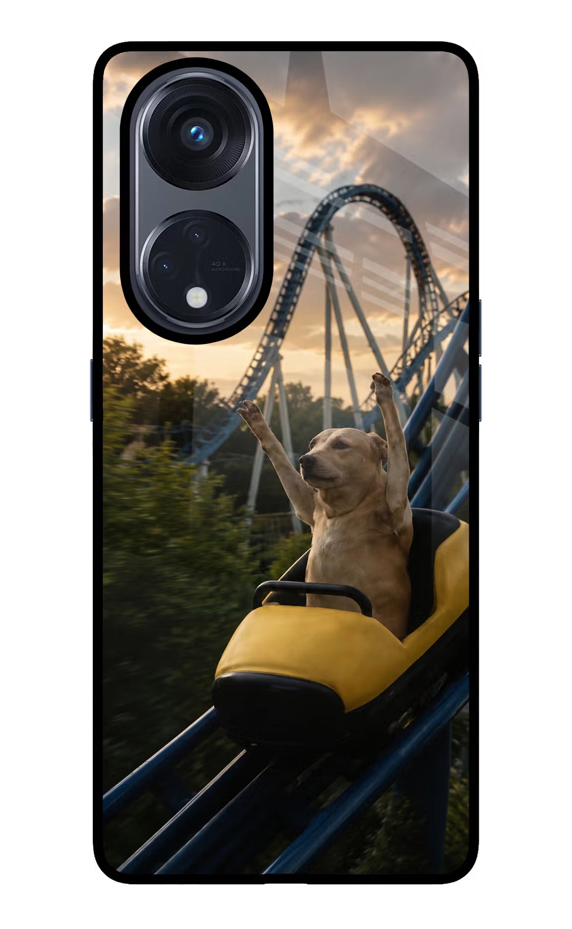 Rollercoaster Dog Oppo Reno8 T 5G Glass Case - Rollercoaster Dog Oppo Reno8 T 5G Glass Case Rollercoaster Dog Oppo Reno8 T 5G Glass Case