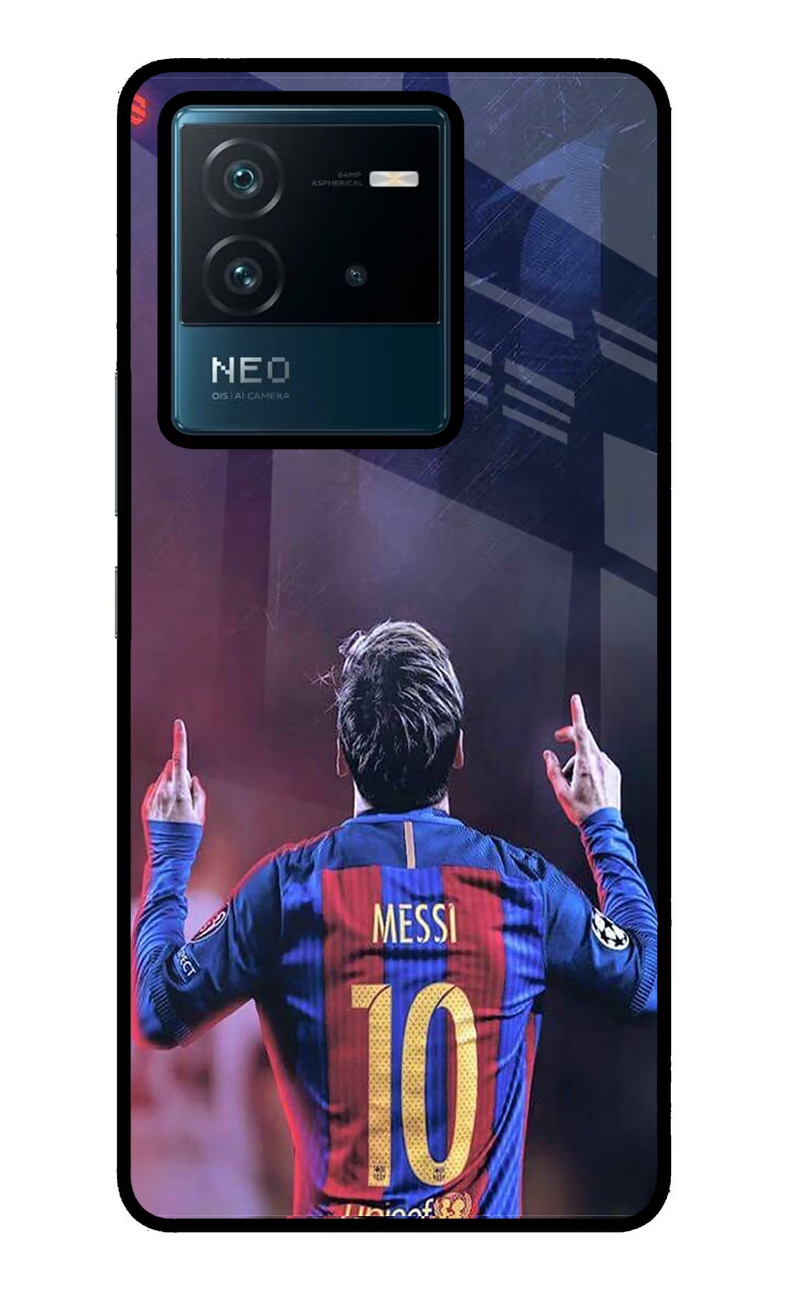 Messi IQOO Neo 6 5G Back Cover - Messi IQOO Neo 6 5G Glass Case Back Cover by Casekaro Messi IQOO Neo 6 5G Glass Case Back Cover by Casekaro
