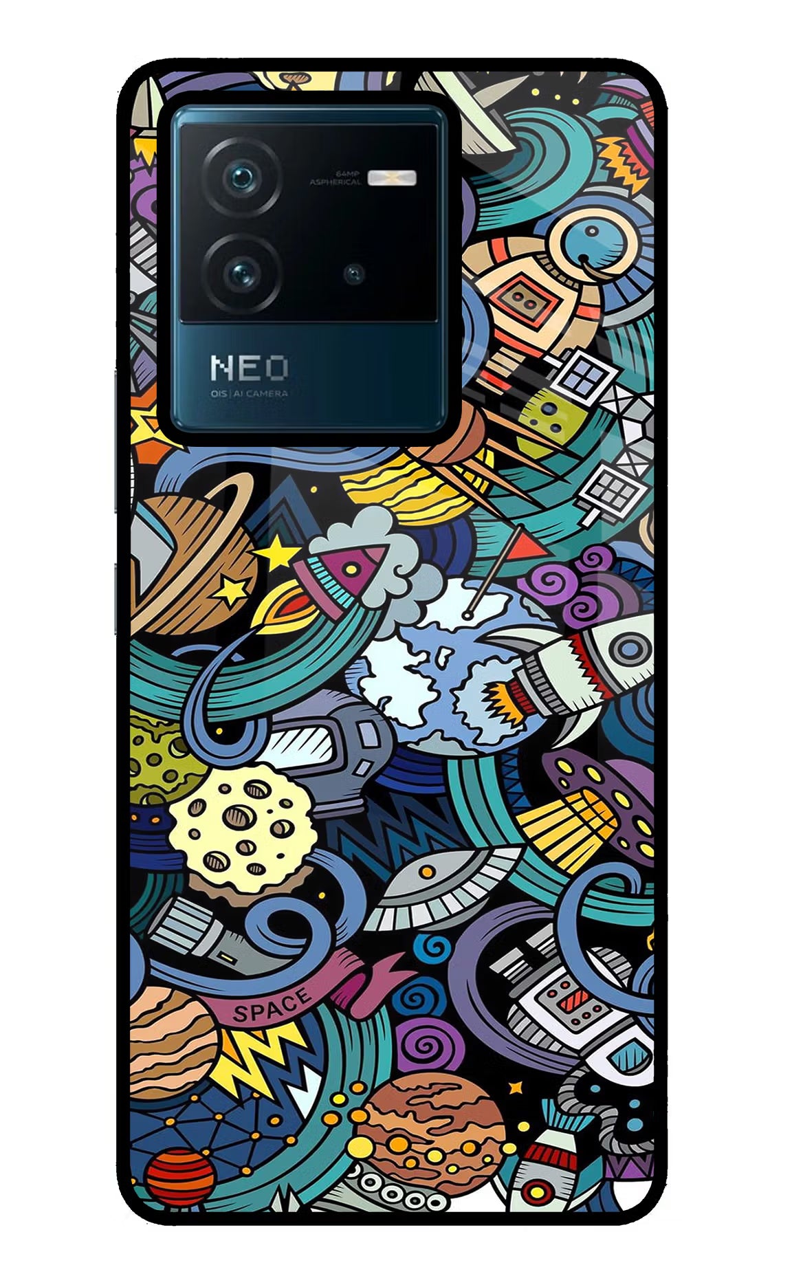 Space Abstract IQOO Neo 6 5G Back Cover - Space Abstract IQOO Neo 6 5G Glass Case Back Cover by Casekaro Space Abstract IQOO Neo 6 5G Glass Case Back Cover by Casekaro