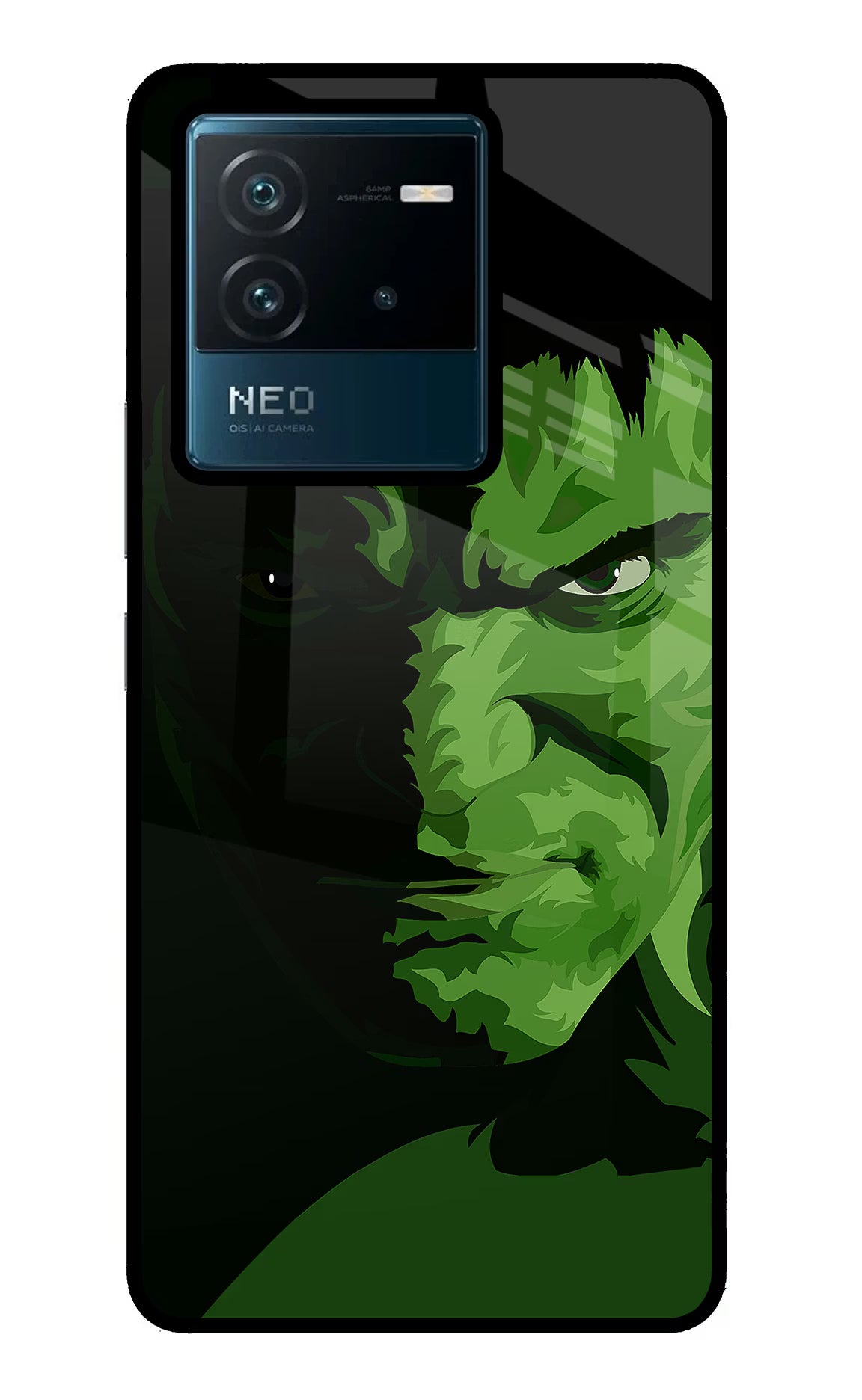 HULK IQOO Neo 6 5G Back Cover - HULK IQOO Neo 6 5G Glass Case Back Cover by Casekaro HULK IQOO Neo 6 5G Glass Case Back Cover by Casekaro