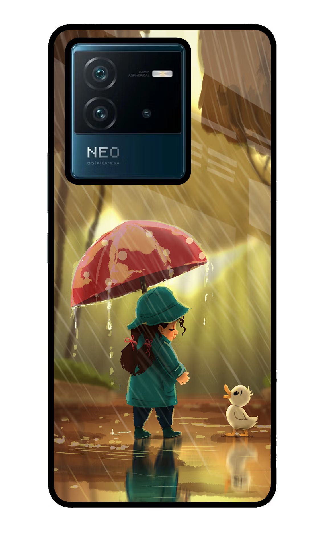 Rainy Day IQOO Neo 6 5G Back Cover - Rainy Day IQOO Neo 6 5G Glass Case Back Cover by Casekaro Rainy Day IQOO Neo 6 5G Glass Case Back Cover by Casekaro