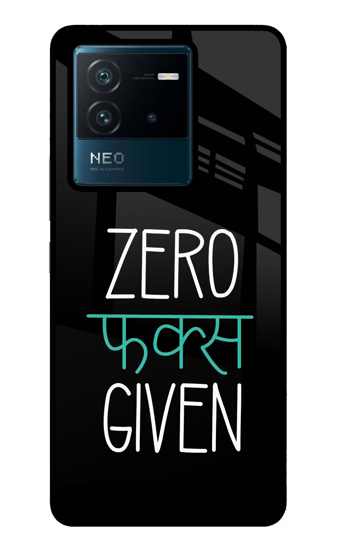 Zero Fucks Given IQOO Neo 6 5G Back Cover - Zero Fucks Given IQOO Neo 6 5G Glass Case Back Cover by Casekaro Zero Fucks Given IQOO Neo 6 5G Glass Case Back Cover by Casekaro