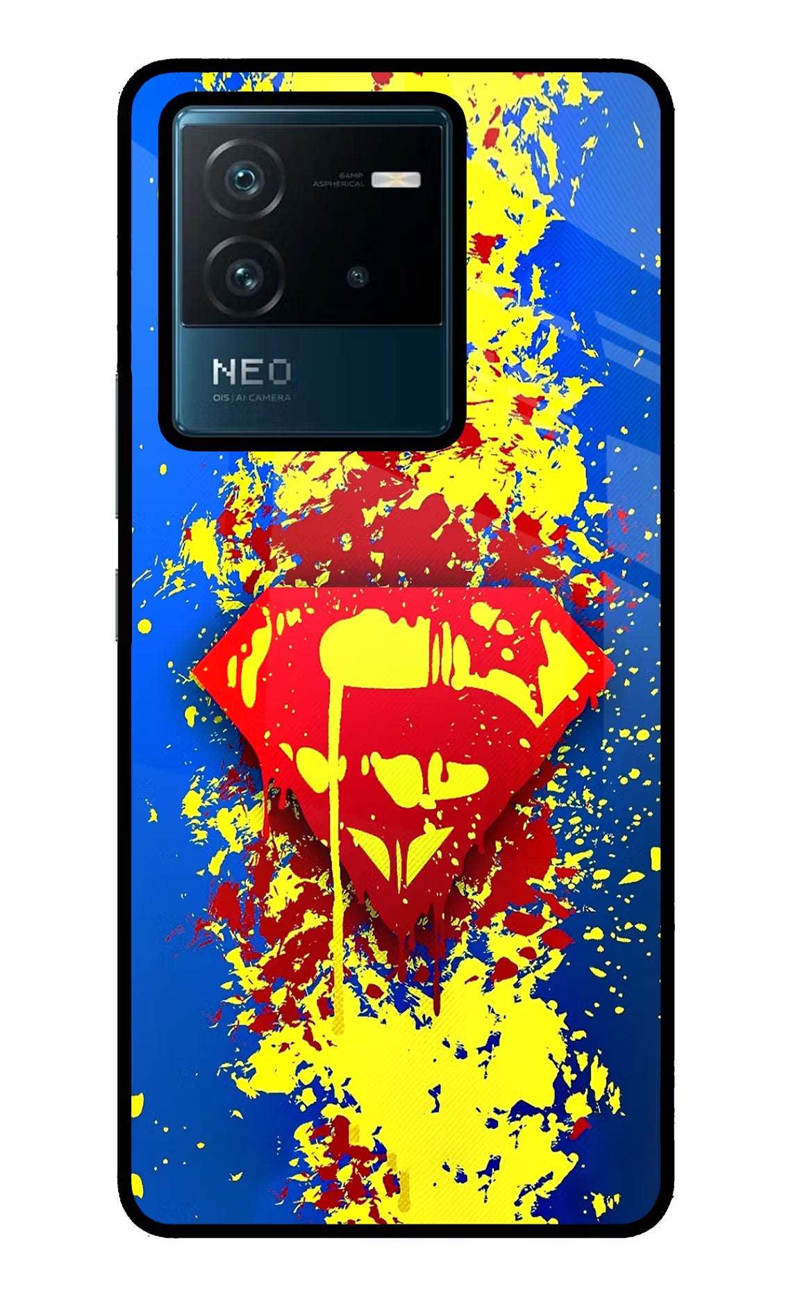 Superman logo IQOO Neo 6 5G Back Cover - Superman logo IQOO Neo 6 5G Glass Case Back Cover by Casekaro Superman logo IQOO Neo 6 5G Glass Case Back Cover by Casekaro