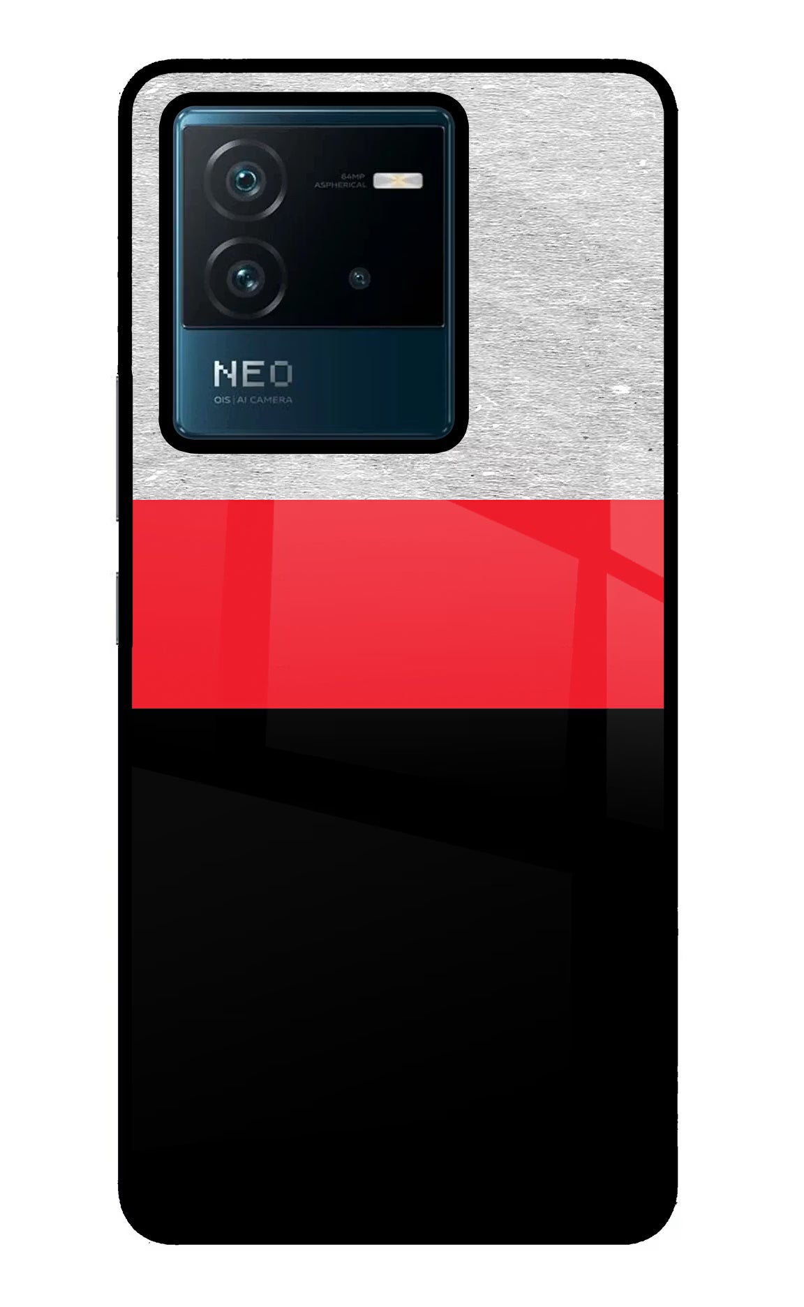 Tri Color Pattern IQOO Neo 6 5G Glass Case - Tri Color Pattern IQOO Neo 6 5G Glass Case Tri Color Pattern IQOO Neo 6 5G Glass Case