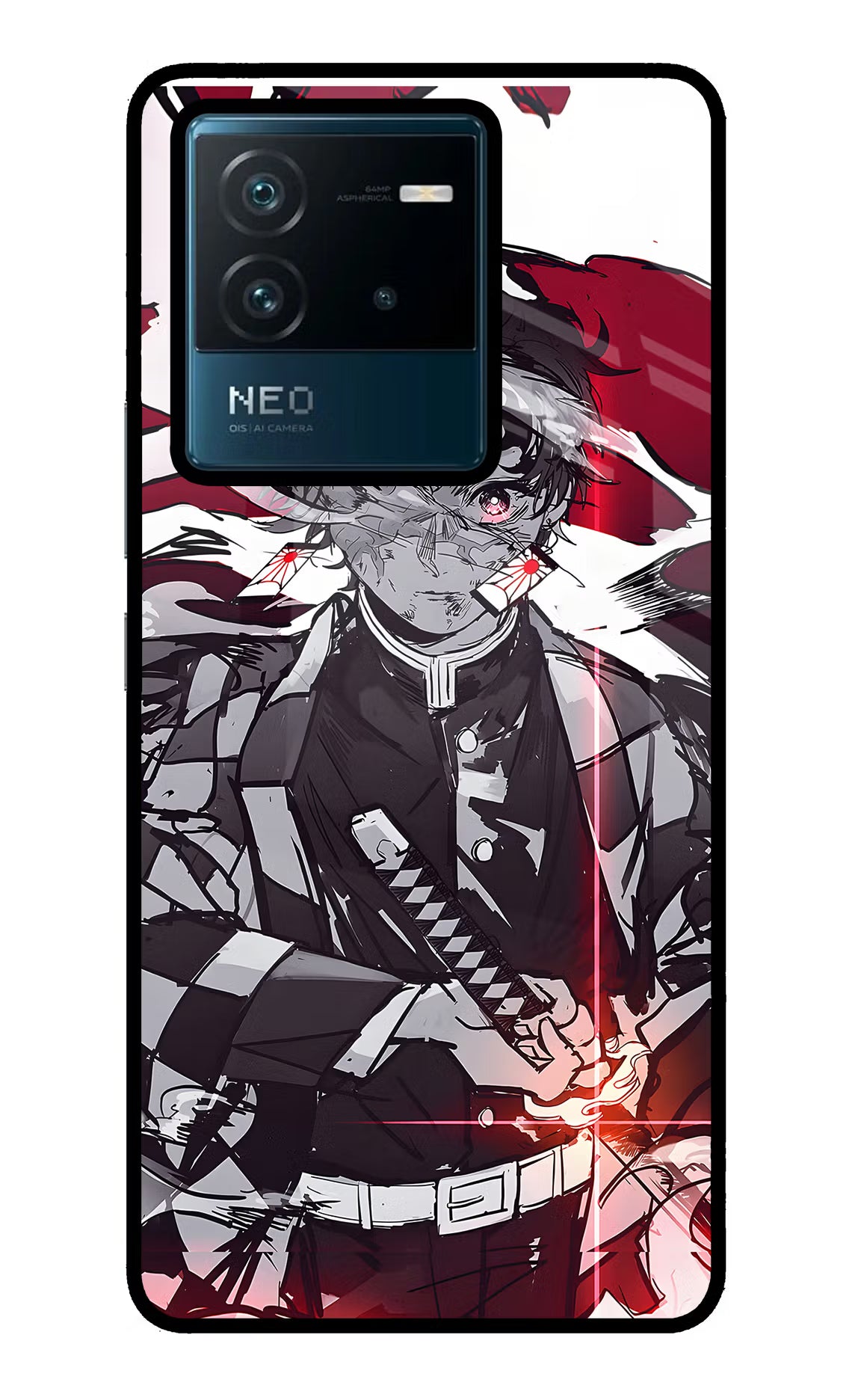 Demon Slayer IQOO Neo 6 5G Glass Case - Demon Slayer IQOO Neo 6 5G Glass Case Demon Slayer IQOO Neo 6 5G Glass Case