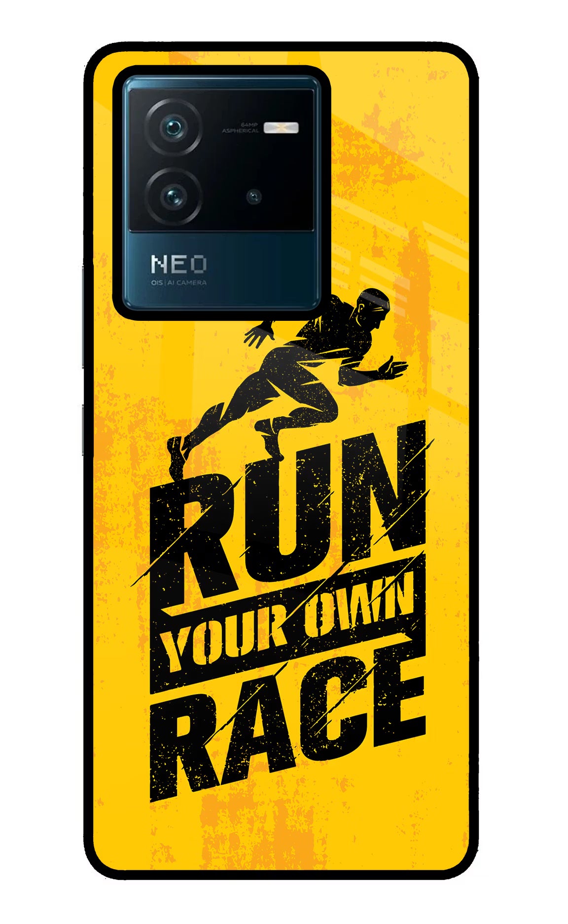 Run Your Own Race IQOO Neo 6 5G Back Cover - Run Your Own Race IQOO Neo 6 5G Glass Case Back Cover by Casekaro Run Your Own Race IQOO Neo 6 5G Glass Case Back Cover by Casekaro