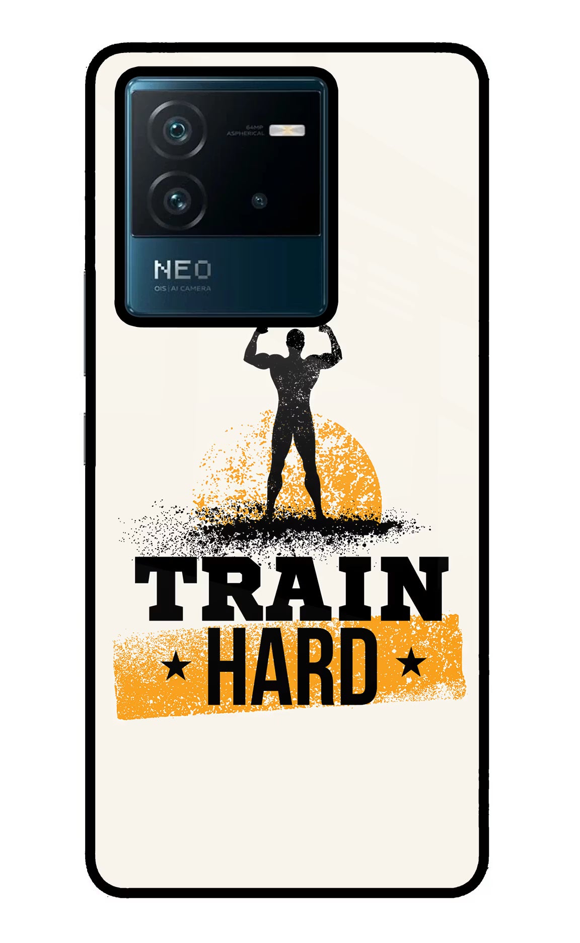 Train Hard IQOO Neo 6 5G Back Cover - Train Hard IQOO Neo 6 5G Glass Case Back Cover by Casekaro Train Hard IQOO Neo 6 5G Glass Case Back Cover by Casekaro