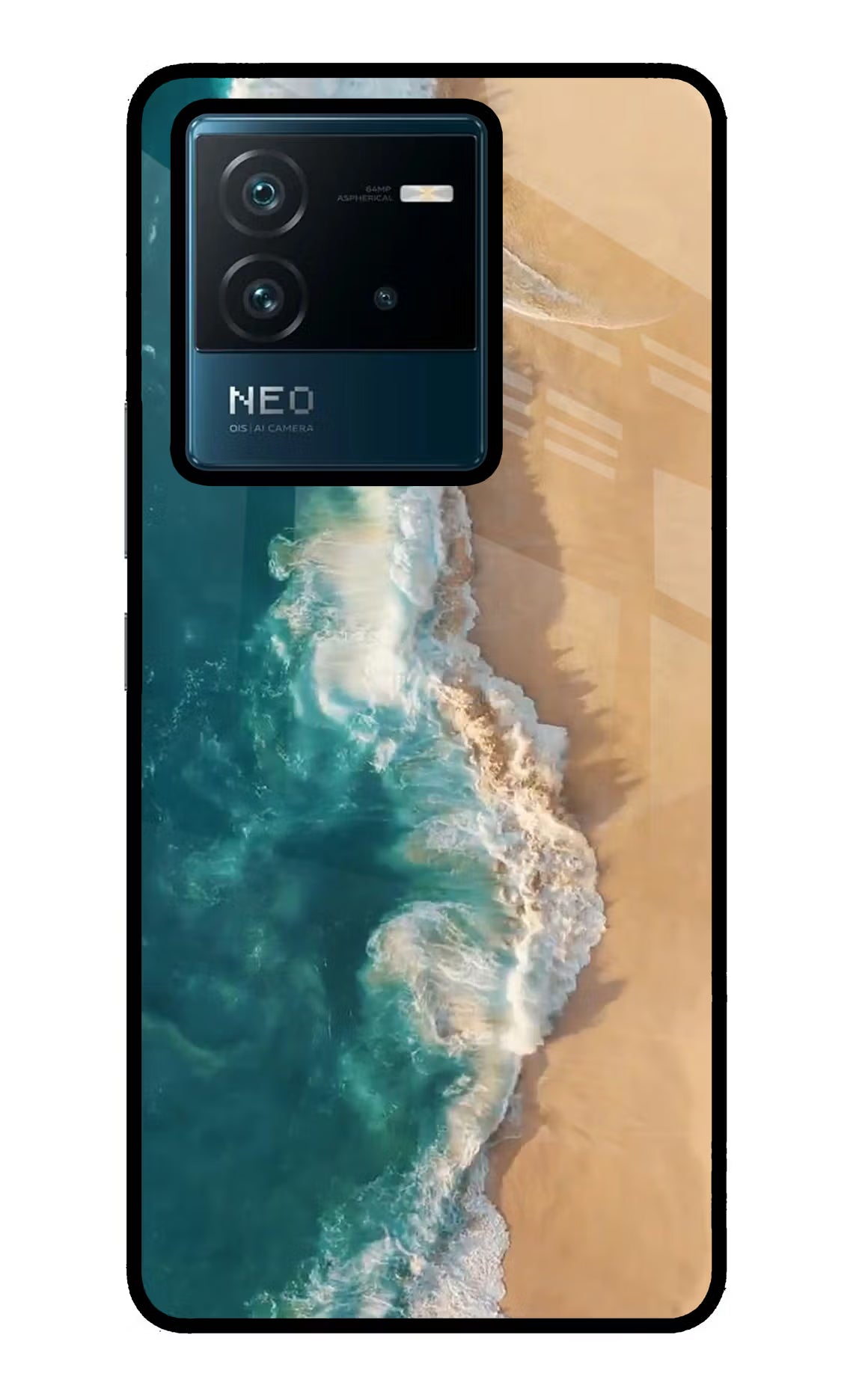 Ocean Beach IQOO Neo 6 5G Back Cover - Ocean Beach IQOO Neo 6 5G Glass Case Back Cover by Casekaro Ocean Beach IQOO Neo 6 5G Glass Case Back Cover by Casekaro
