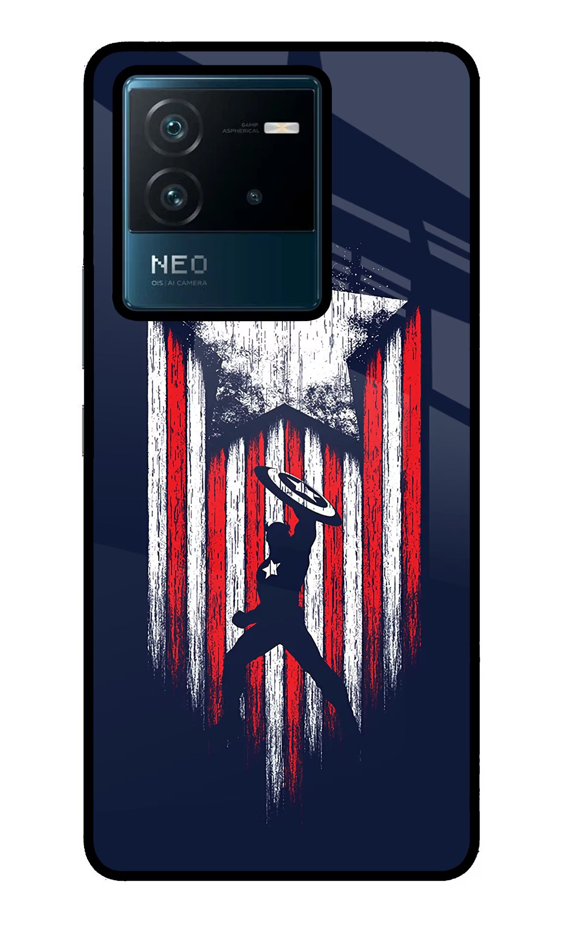 Captain America Marvel Art IQOO Neo 6 5G Glass Case - Captain America Marvel Art IQOO Neo 6 5G Glass Case Captain America Marvel Art IQOO Neo 6 5G Glass Case