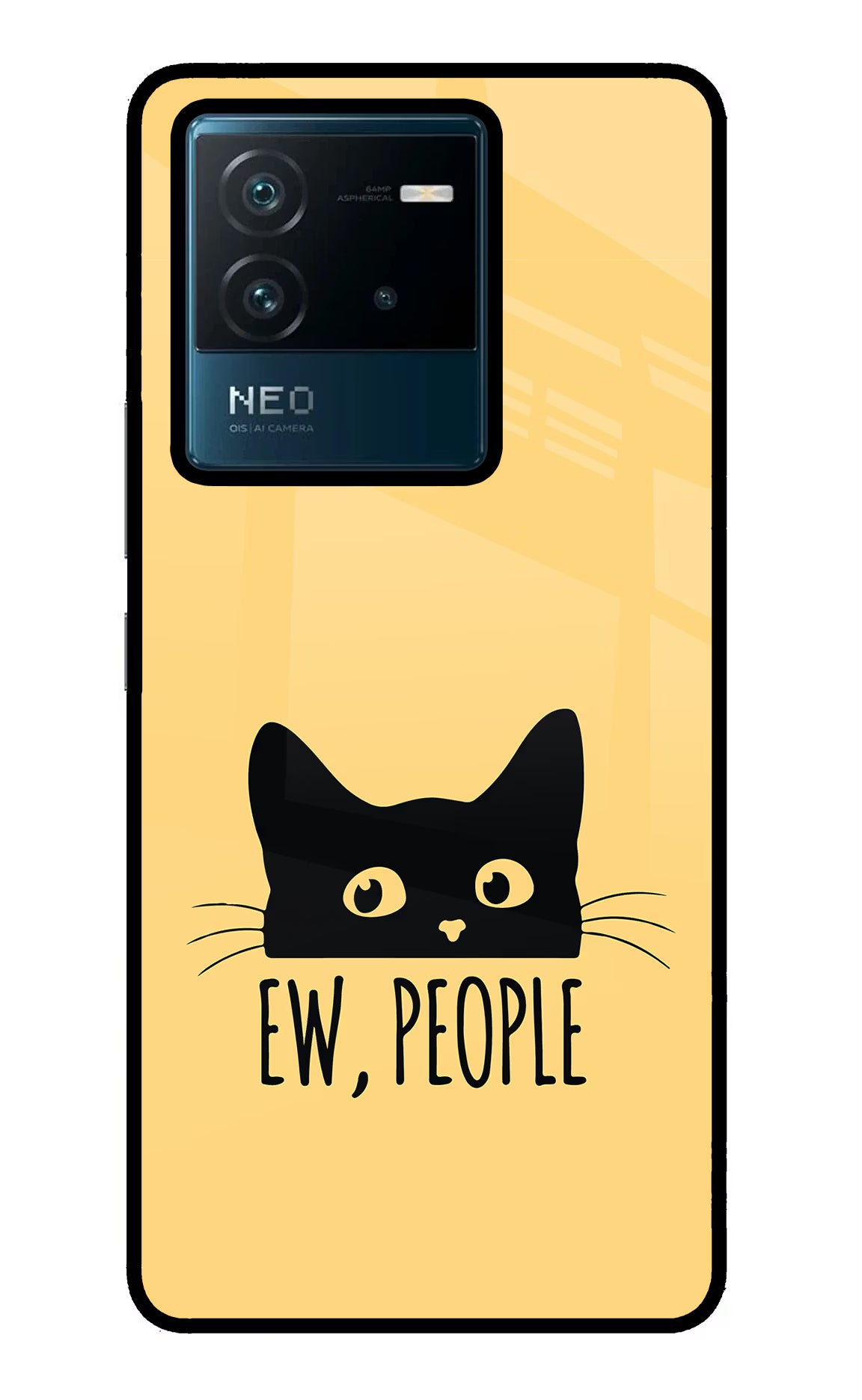 Ew People Catitude IQOO Neo 6 5G Glass Case - Ew People Catitude IQOO Neo 6 5G Glass Case Ew People Catitude IQOO Neo 6 5G Glass Case