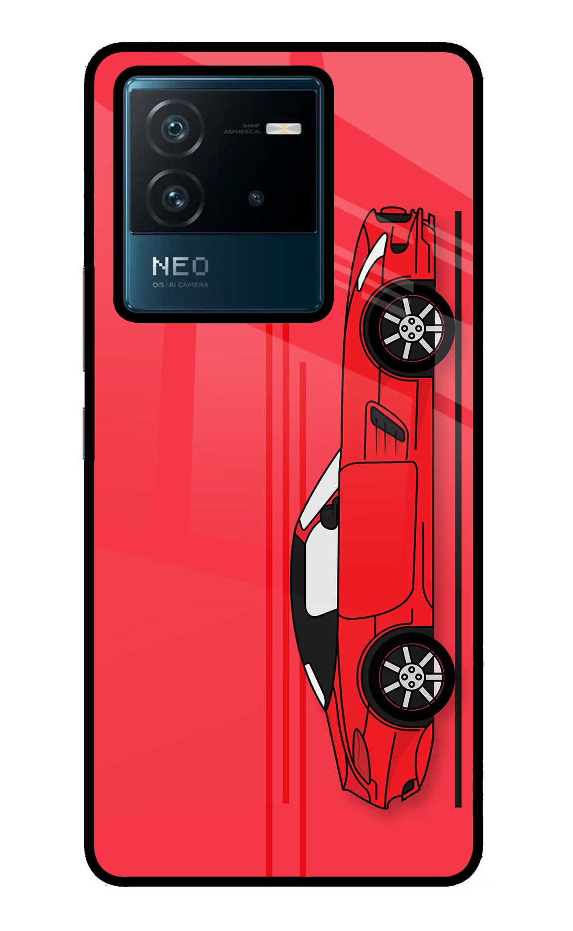 Red Velocity IQOO Neo 6 5G Glass Case - Red Velocity IQOO Neo 6 5G Glass Case Red Velocity IQOO Neo 6 5G Glass Case
