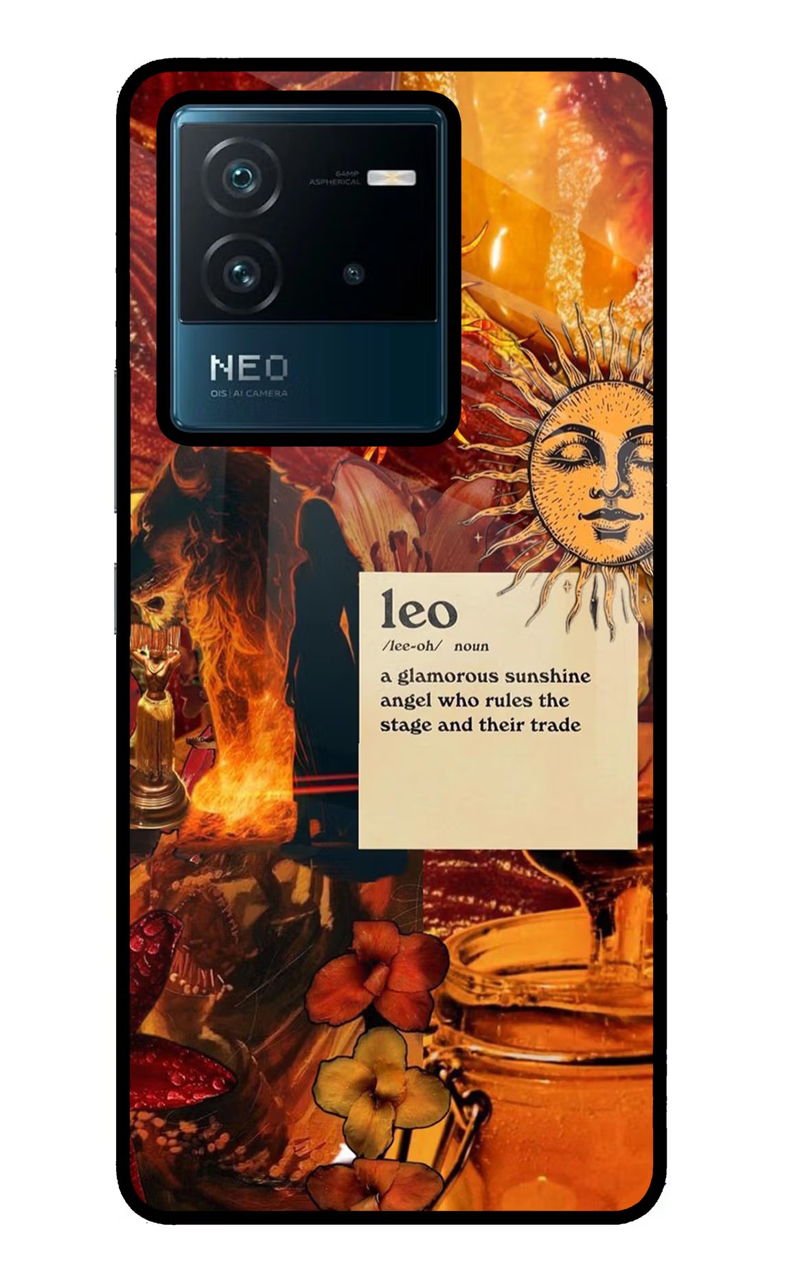 Leo Zodiac IQOO Neo 6 5G Back Cover - Leo Zodiac IQOO Neo 6 5G Glass Case Back Cover by Casekaro Leo Zodiac IQOO Neo 6 5G Glass Case Back Cover by Casekaro