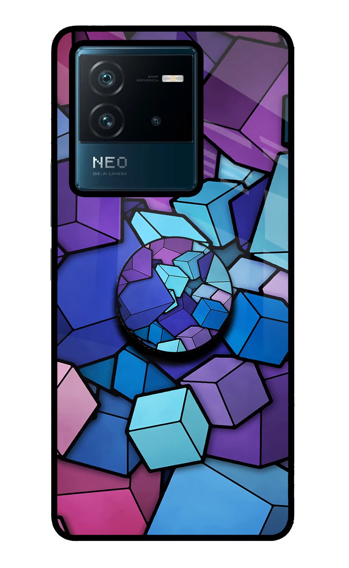 Cubic Abstract IQOO Neo 6 5G Pop Case - Cubic Abstract IQOO Neo 6 5G Pop Case by Casekaro Cubic Abstract IQOO Neo 6 5G Pop Case by Casekaro