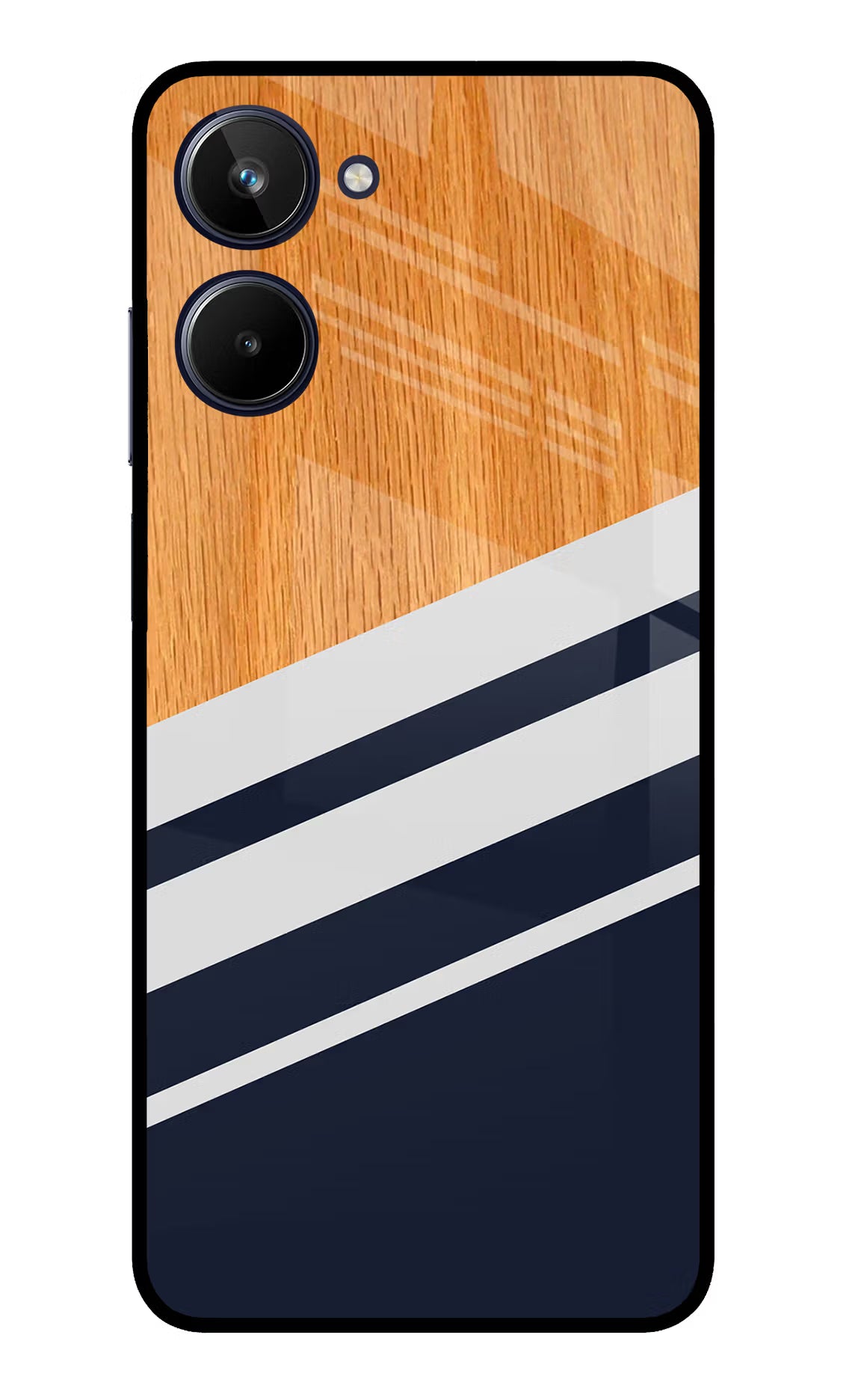 Blue and white wooden Realme 10 Glass Case - Blue and white wooden Realme 10 Glass Case Blue and white wooden Realme 10 Glass Case