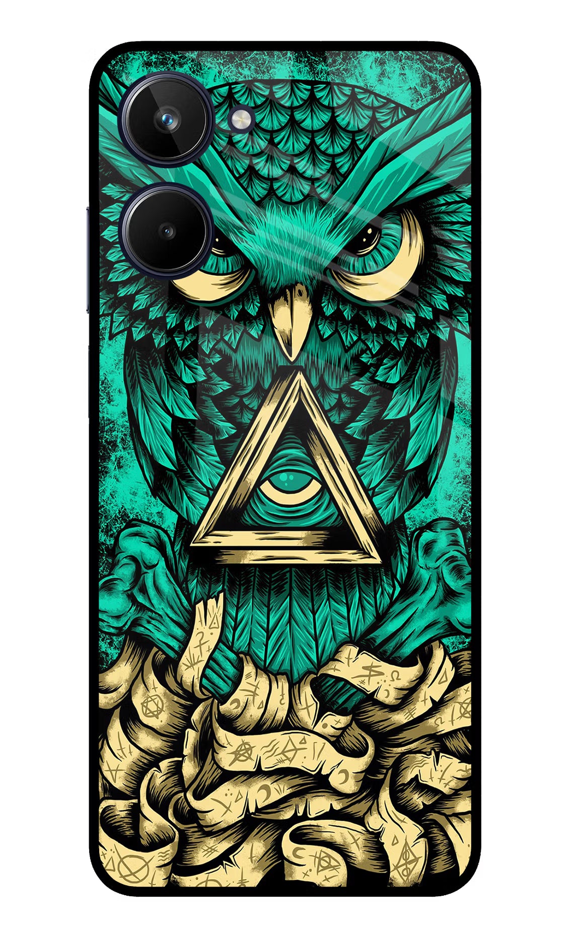 Green Owl Realme 10 Glass Case - Green Owl Realme 10 Glass Case Green Owl Realme 10 Glass Case