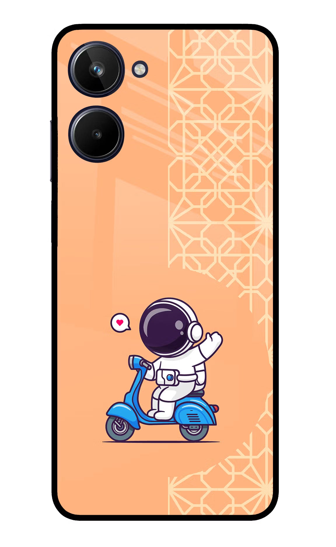 Cute Astronaut Riding Realme 10 Glass Case - Cute Astronaut Riding Realme 10 Glass Case Cute Astronaut Riding Realme 10 Glass Case